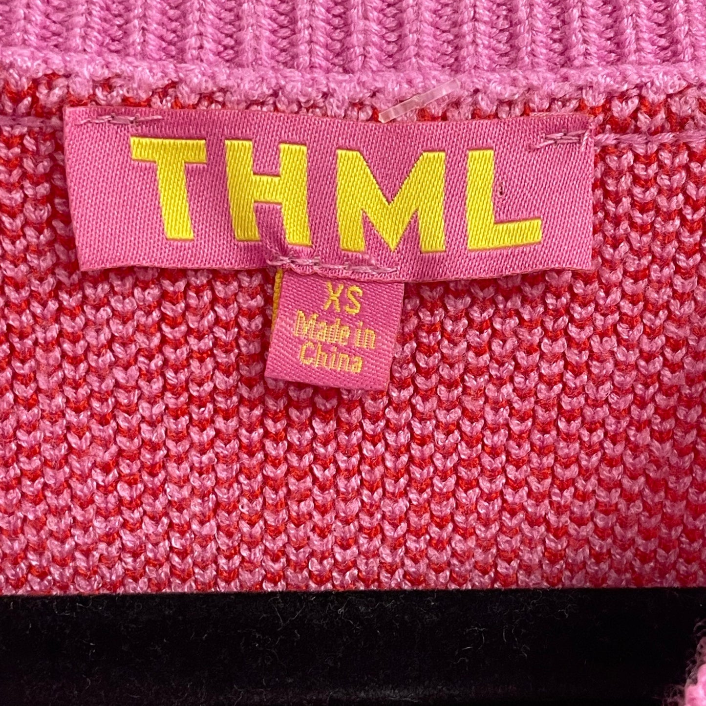 NWT THML Pullover Crewneck Bow Sweater Pink Red Womens Size XS