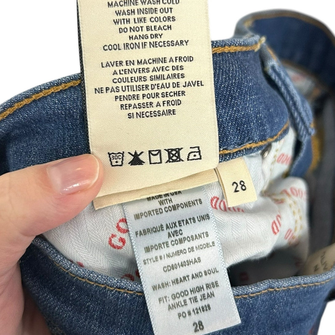 Alice + Olivia Jeans Heart and Soul Good High Rise Ankle Tie Jeans Womens 28