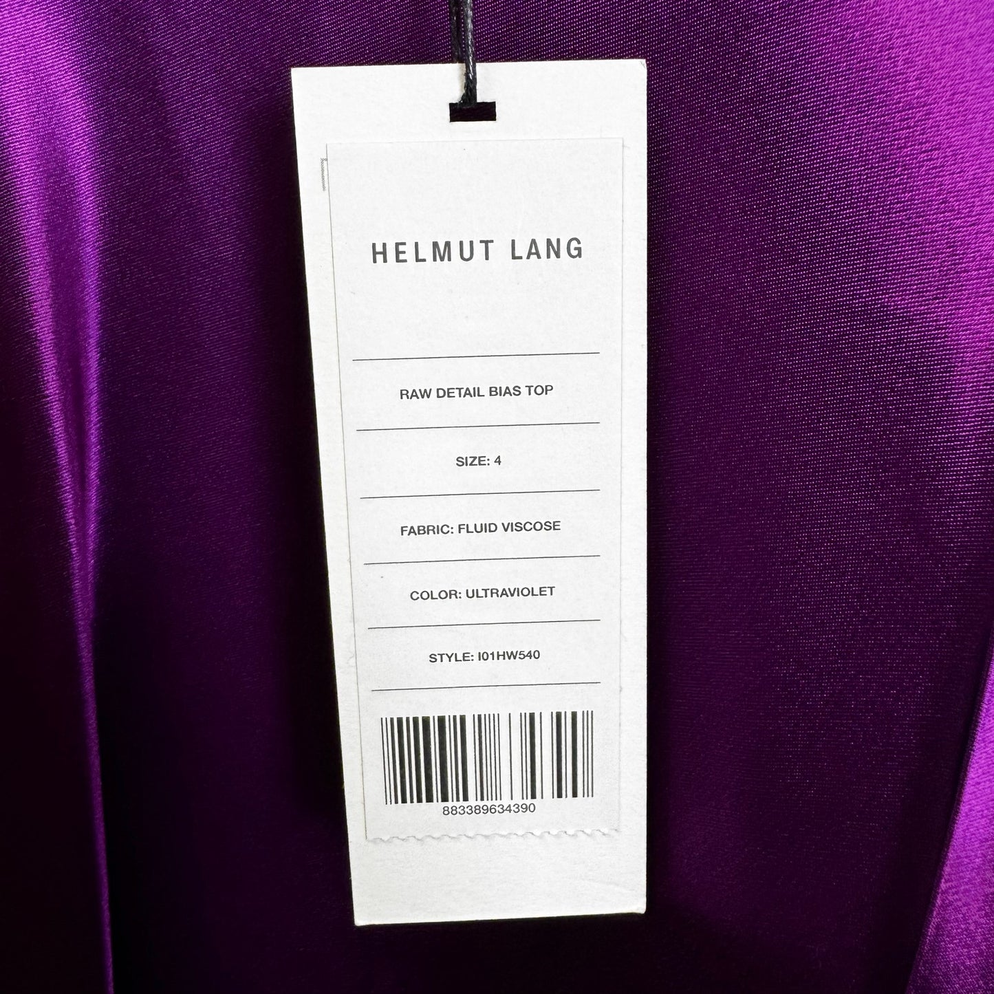 NWT Helmut Lang Purple Sleeveless Ruffle Trim Crewneck Tank Top Womens 4