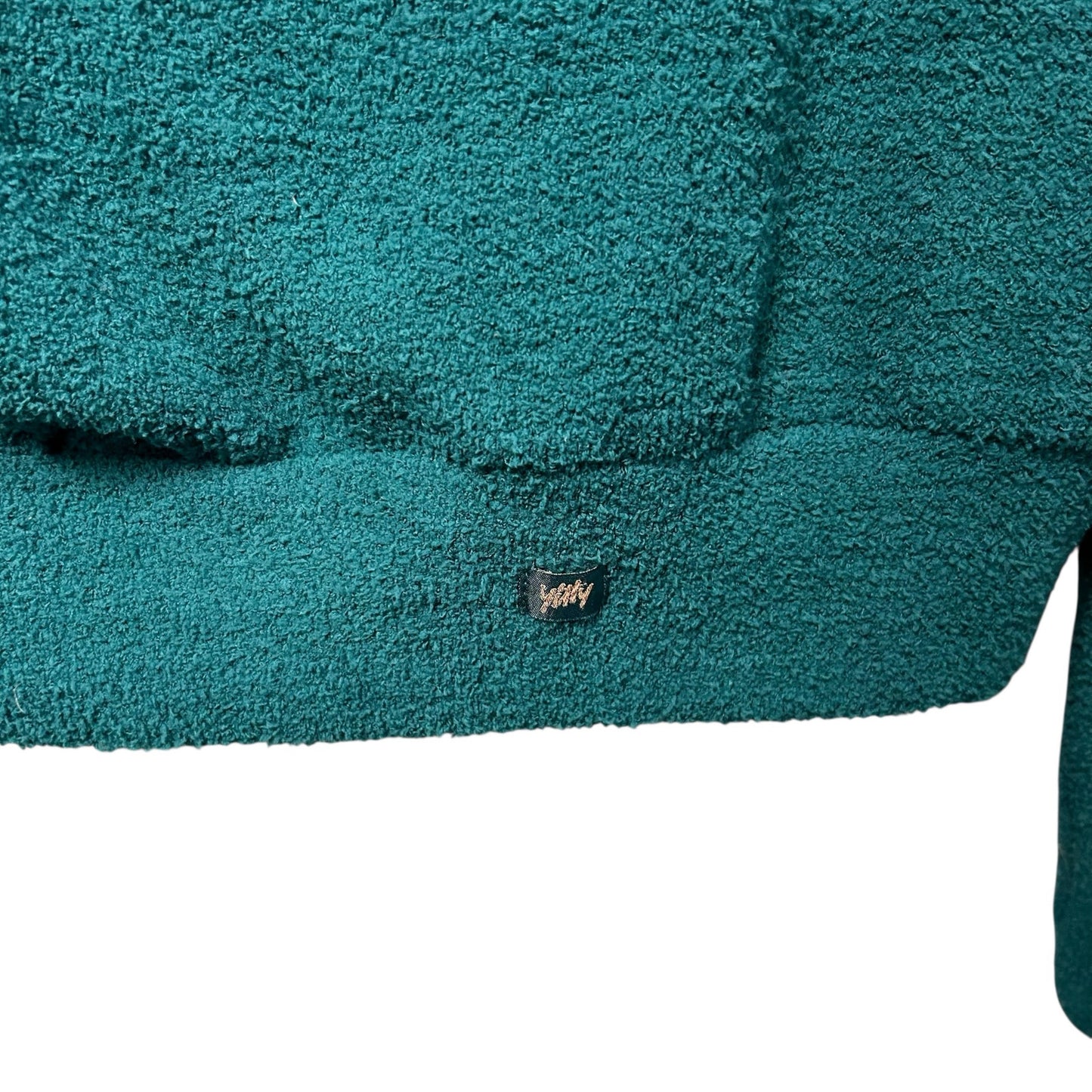 NWT Yitty Green Pet Me Full Zip Up Heart Back Drawstring Hoodie Womens Medium