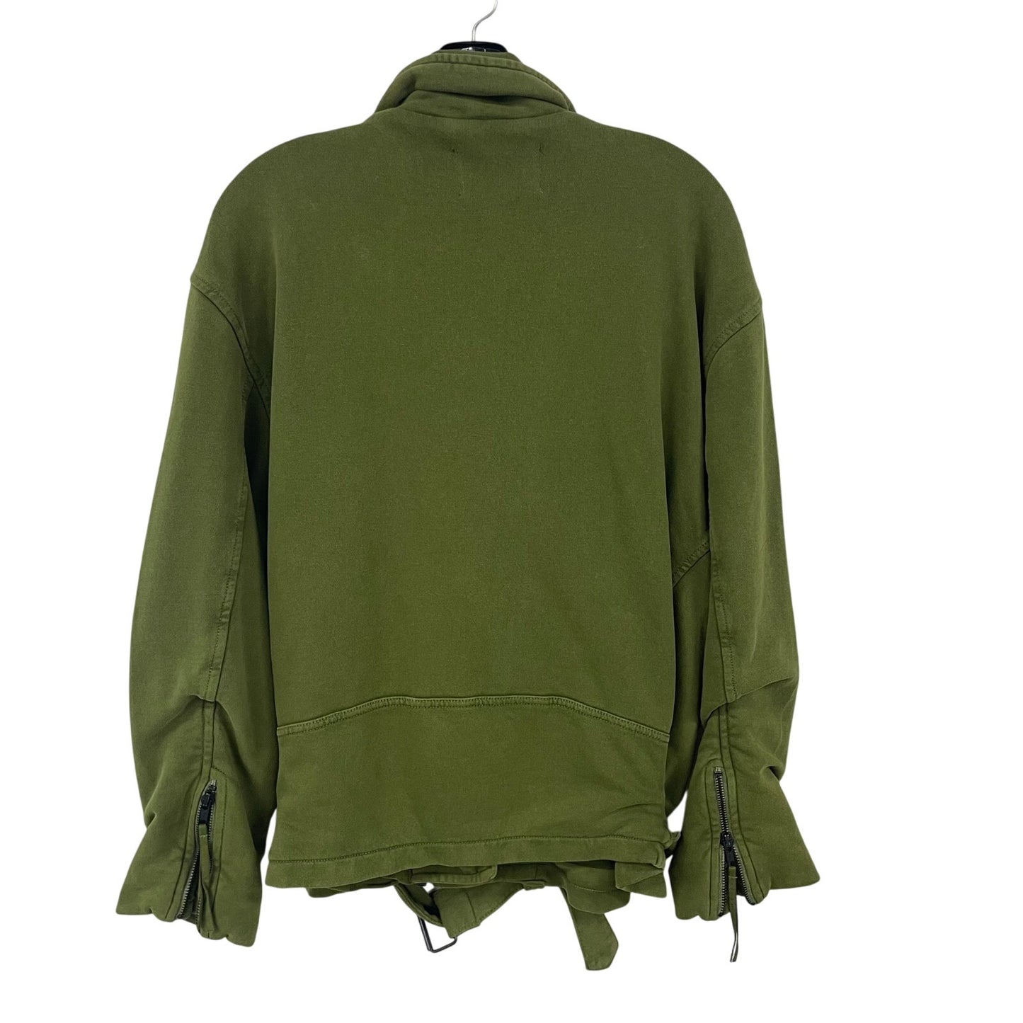 Free People We The Free Rebel Knit Oversized Moto Jacket Green Womens Small