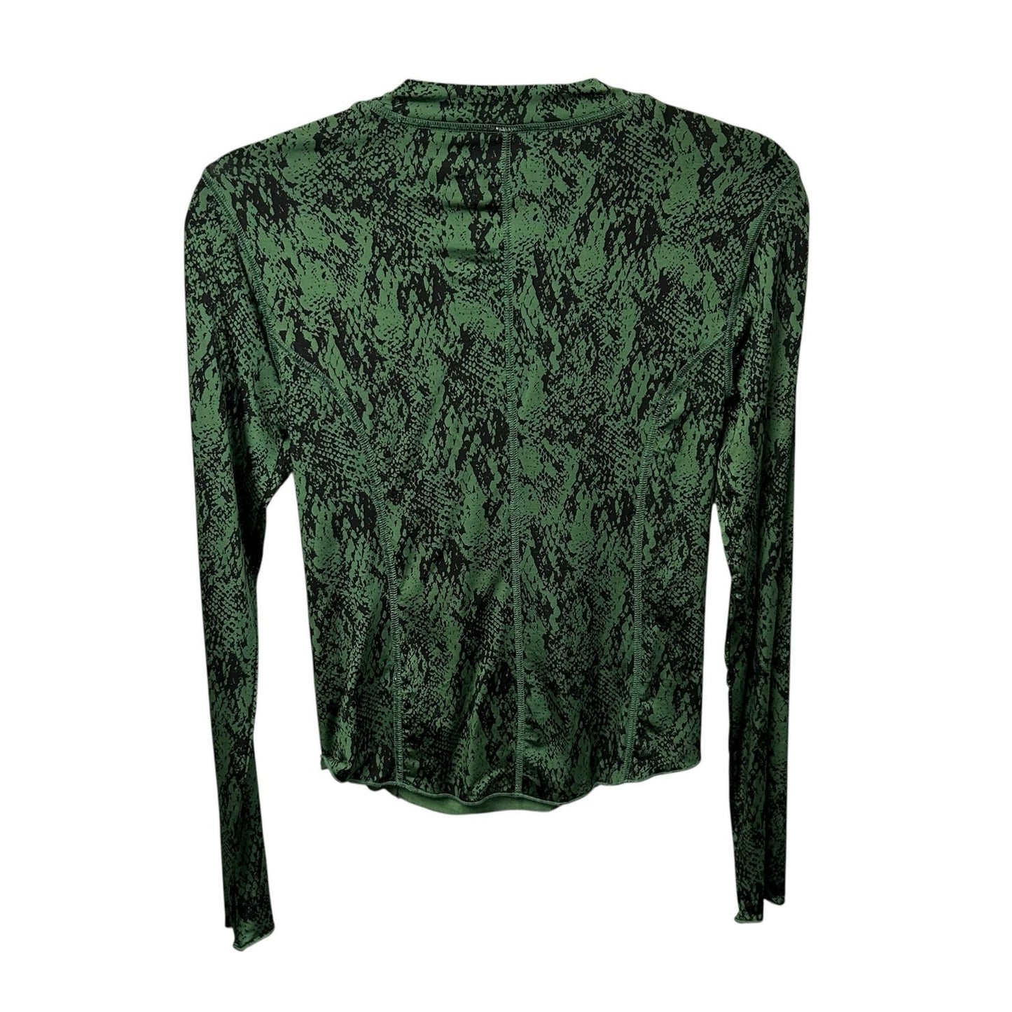 Intimately Free People Green Black Snake Print Long Sleeve Top Womens Medium