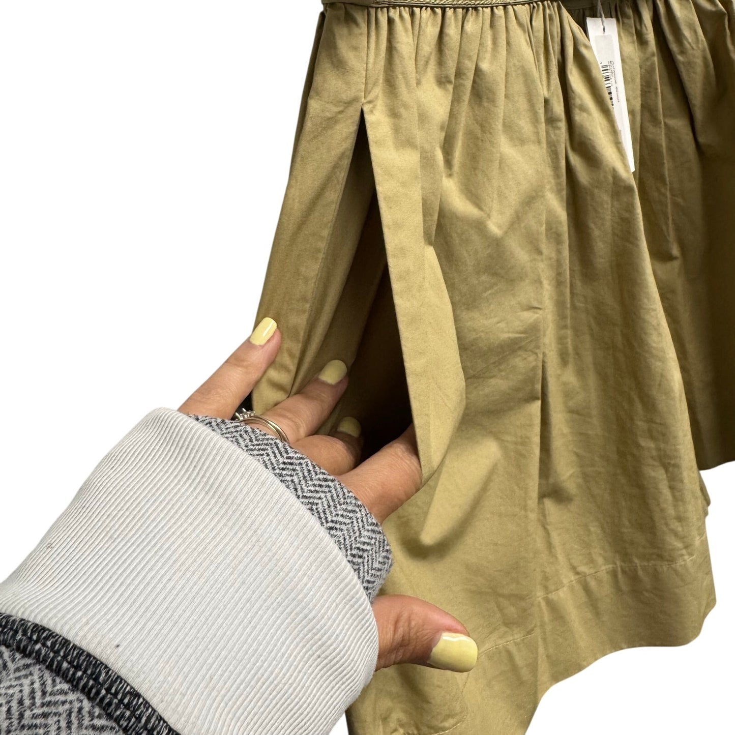 NWT Ulla Johnson Khaki High Rise Double Belted Cotton Adeline Shorts Womens 4