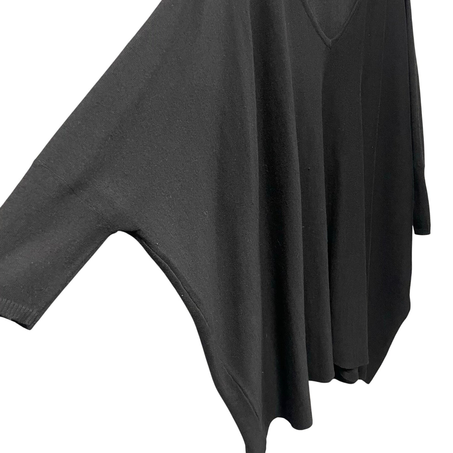 Kerisma Black Knit Pullover Poncho Roslyn Top Womens One Size