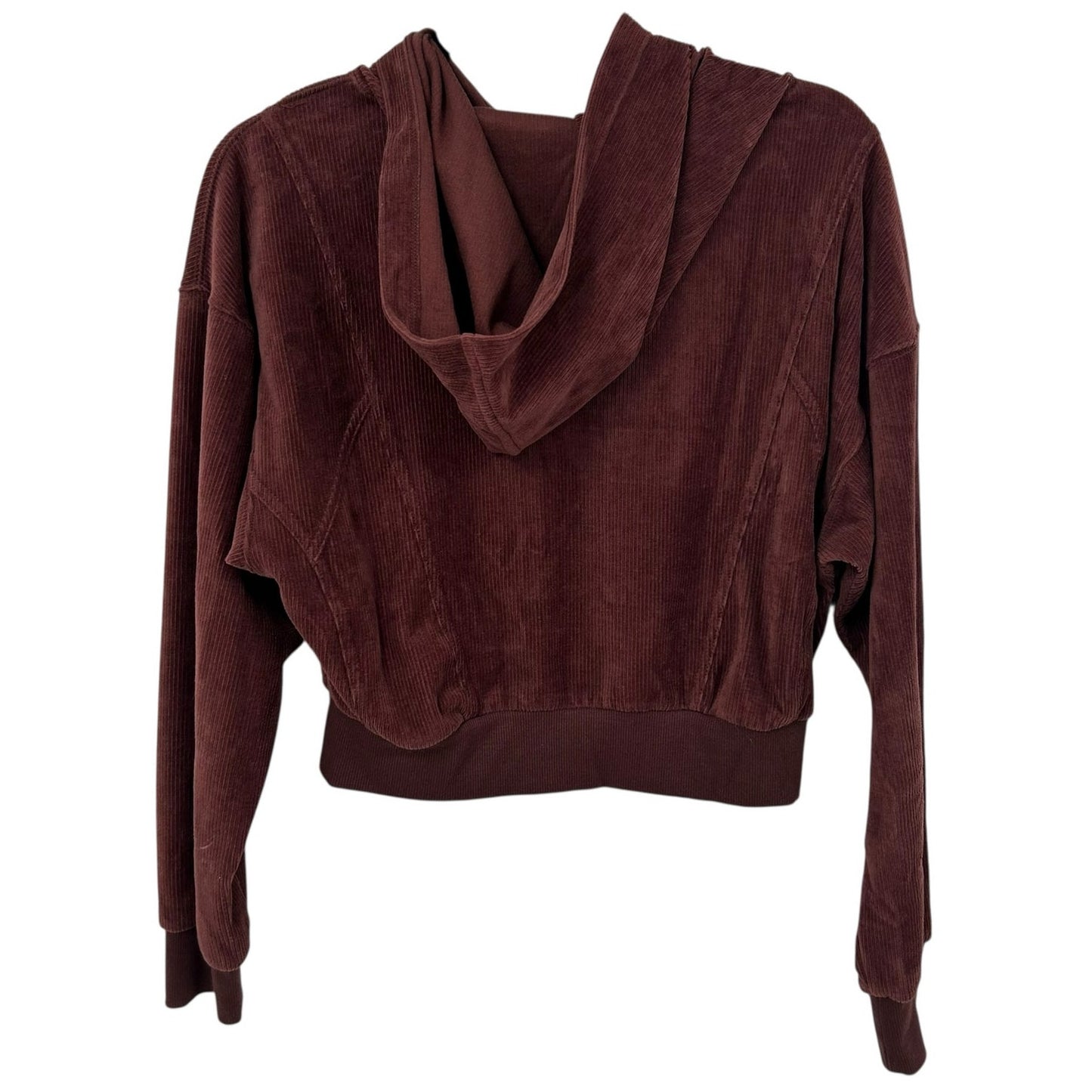 Daily Practice Anthropologie Plum Velour Corduroy Zip Up Hoodie Womens Small