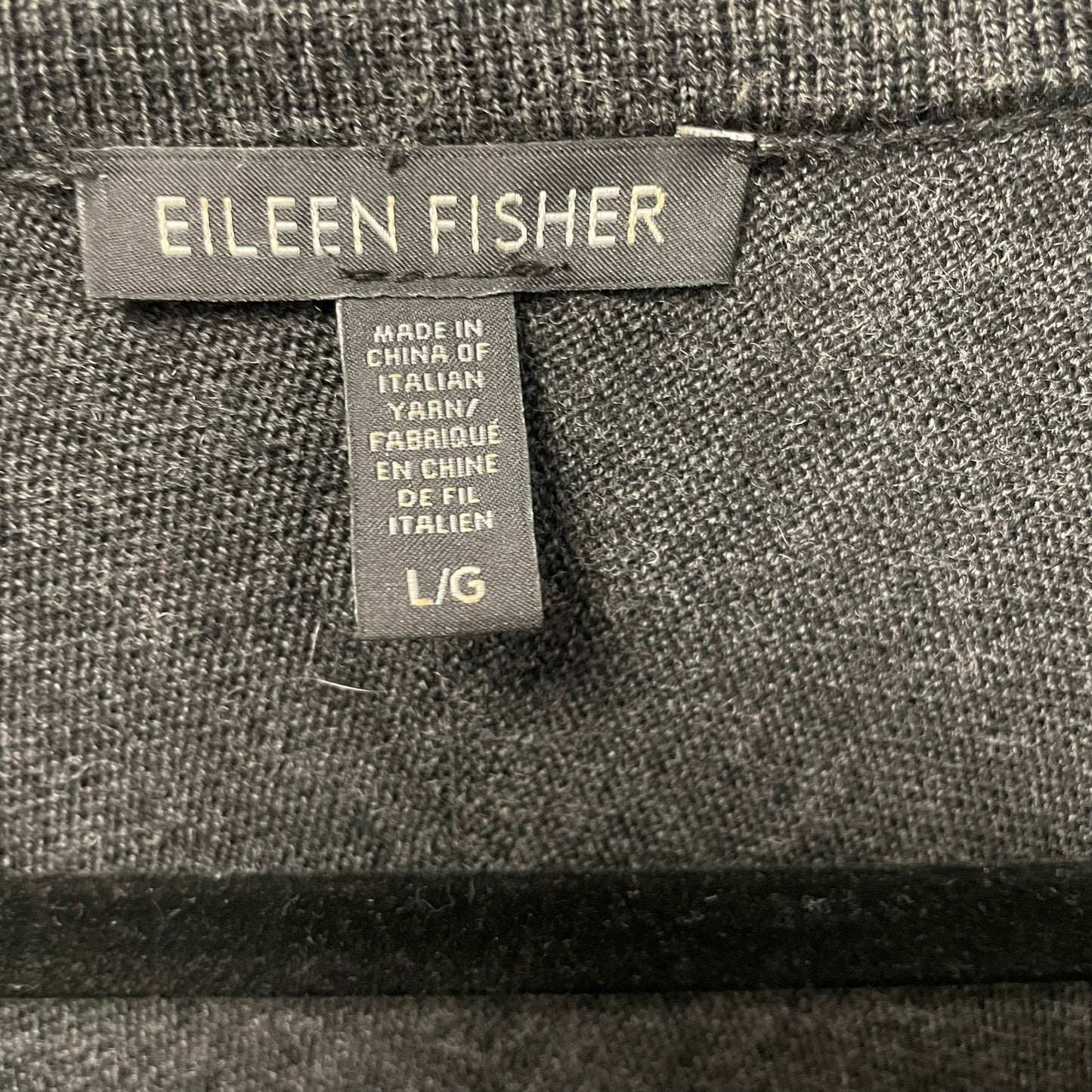 Eileen Fisher Pure Merino Wool Button Front Duster Cardigan Dark Gray Size Large