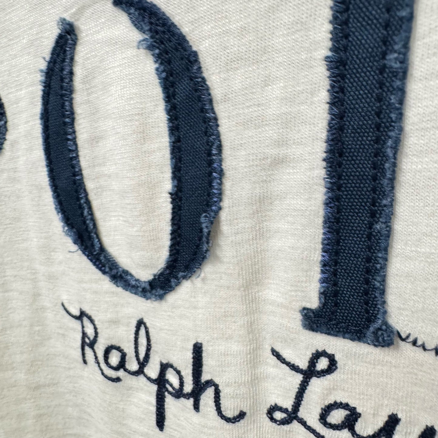 NWT Polo Ralph Lauren White Navy Embroidered Short Sleeve Top Womens Small