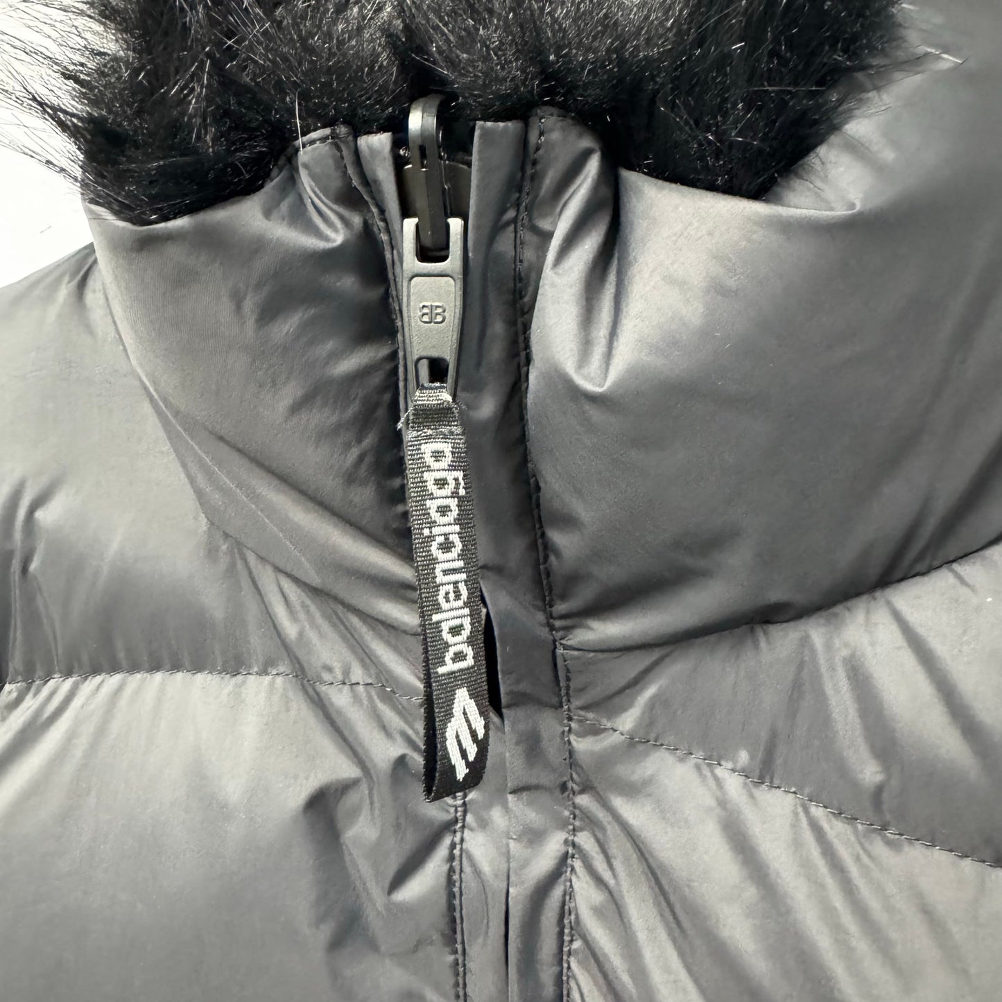 NWT Balenciaga Black Faux Fur Reversible Ski Jacket Womens 6