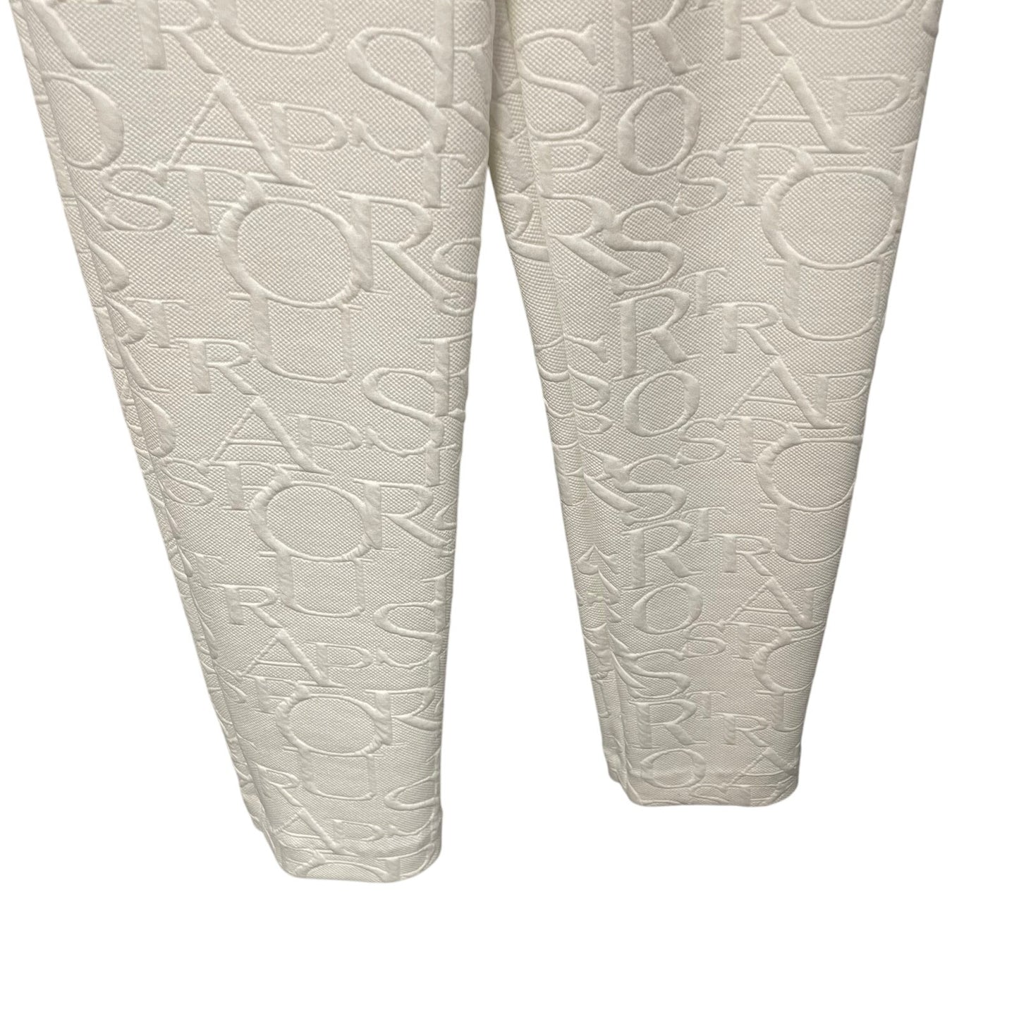 IC Collection Pull On Text Print White Stretch Pants Womens XS