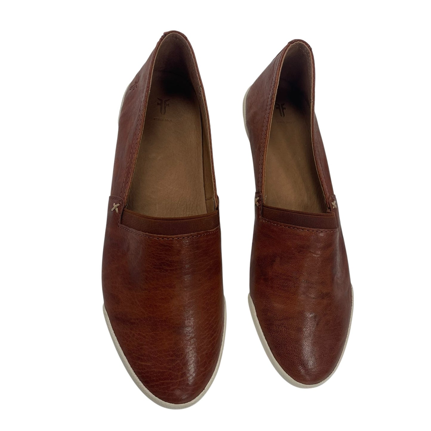 Frye Melanie Slip On Cognac Leather Shoes Womens 9