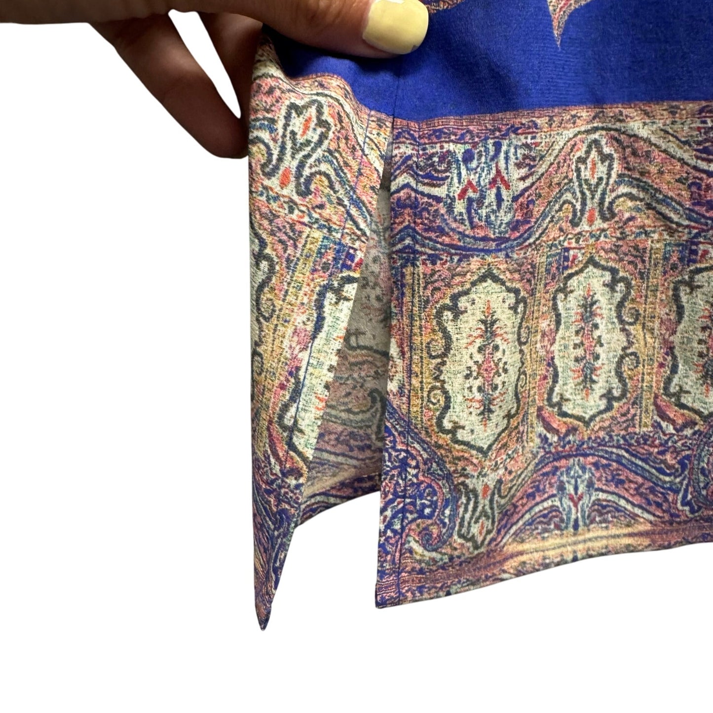 St. John Multi Color Paisley Print Sleeveless Round Neck Tank Top Womens Petite