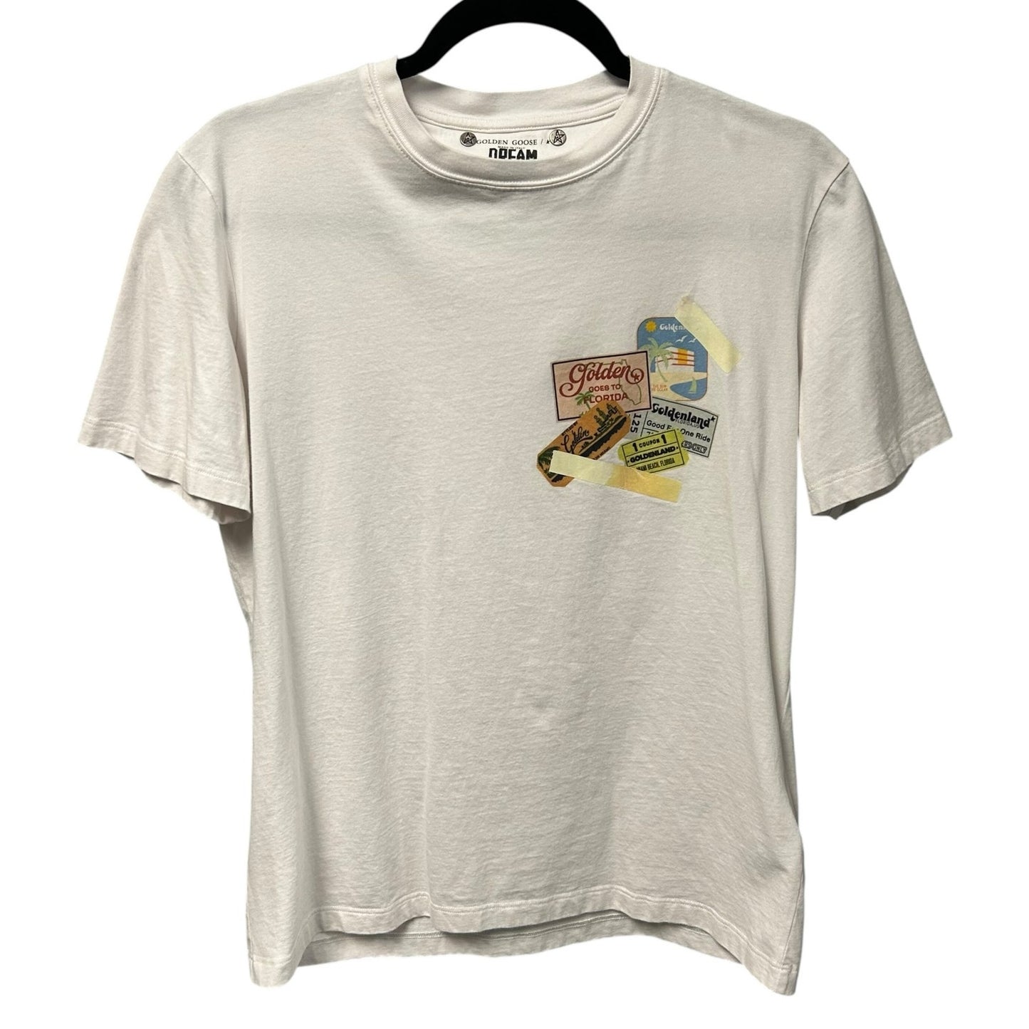 Golden Goose Goldenland Florida Ticket Graphic Short Sleeve Tee Womens Small