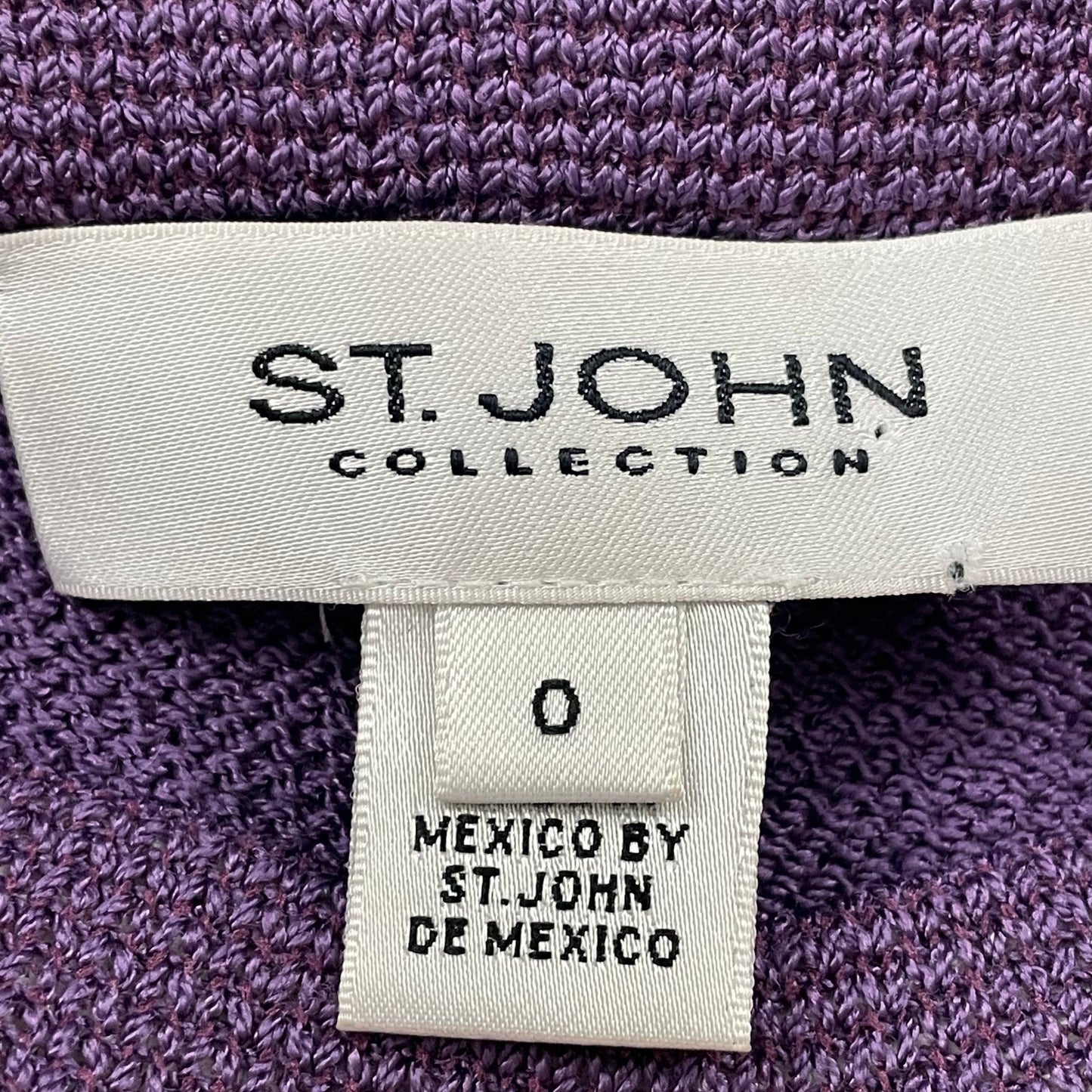 St. John Collection Santana Knit Purple Wide Leg Pull On Pant Womens Size 0