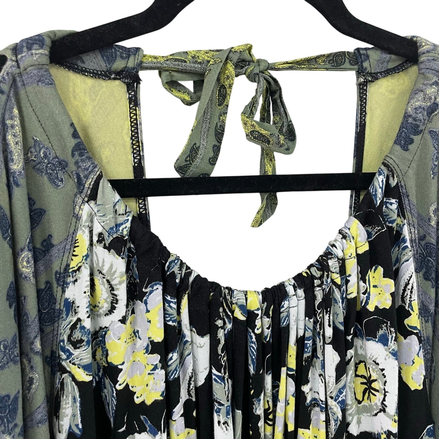 Free People Cold Shoulder Scoop Neck Floral Print Top Womens Small