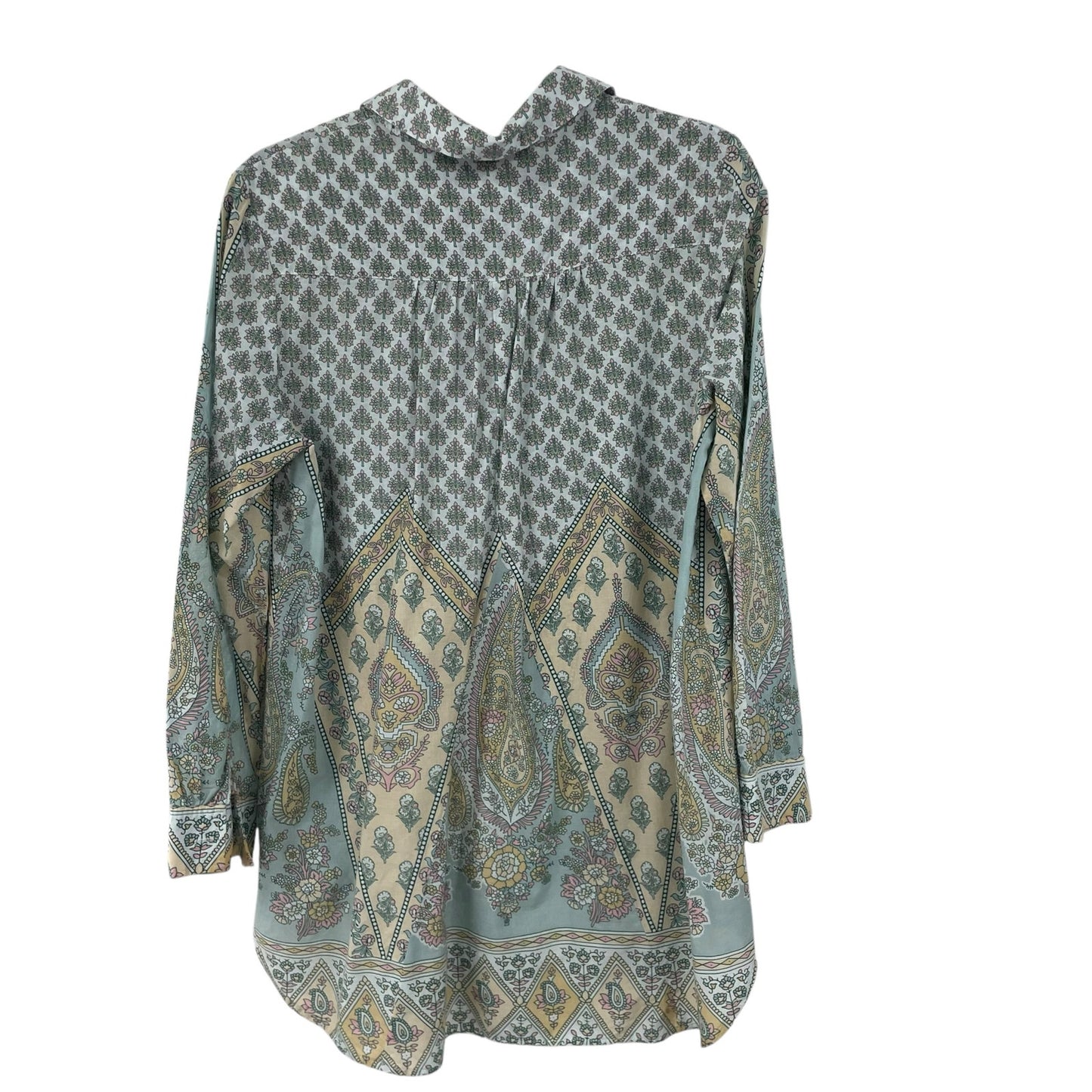 Soft Surroundings Tabitha Long Sleeve Tunic Top Floral Paisley Print Medium