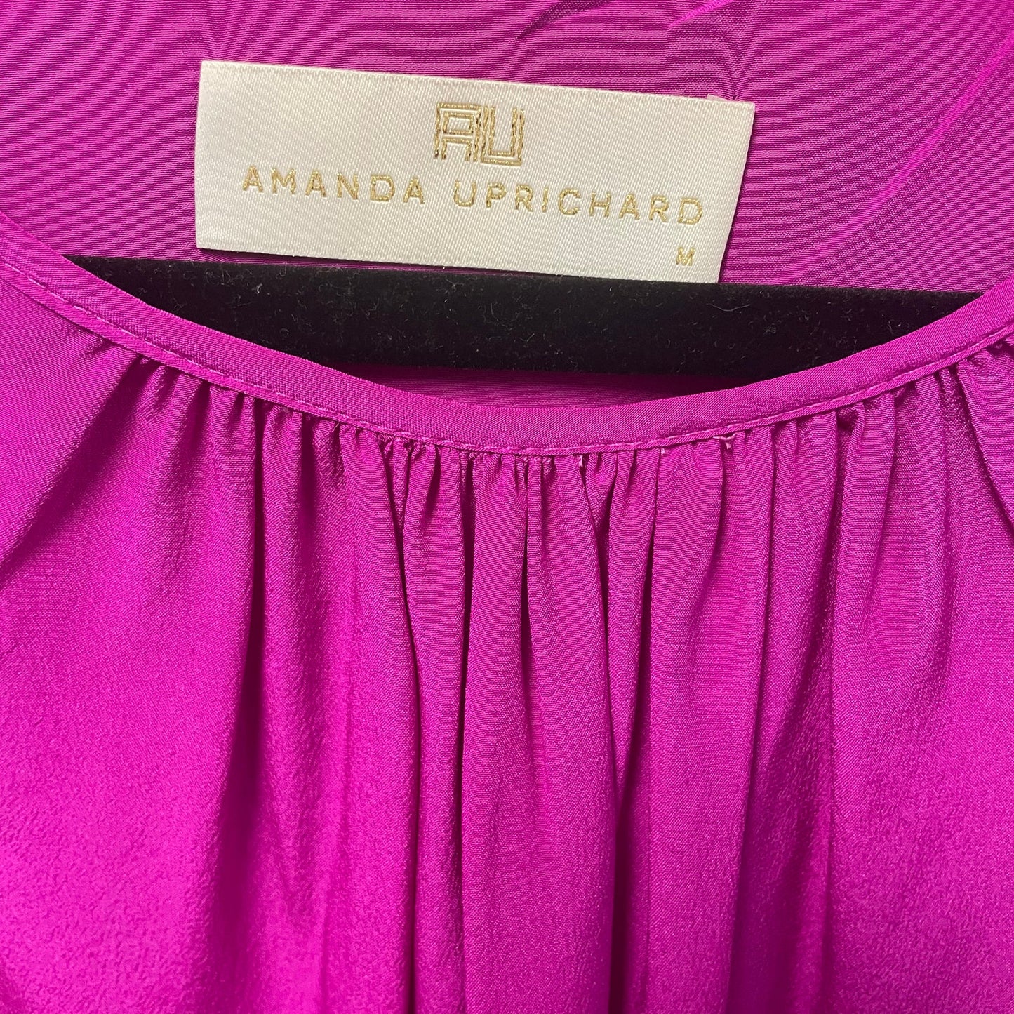 Amanda Uprichard 100% Silk Long Sleeve Purple Blouse Womens Medium