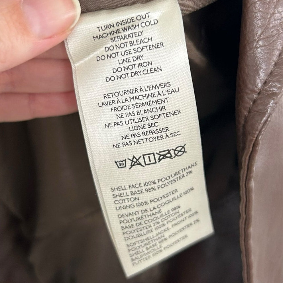by Anthropologie Hot Fudge The Saige Faux-Leather Moto Jacket Womens Size XS