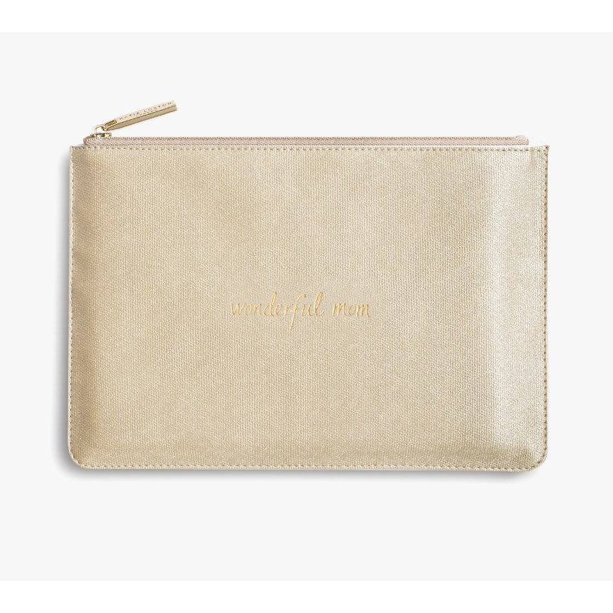 Katie Loxton London Gold Wonderful Mom Top Zip Perfect Pouch / Clutch
