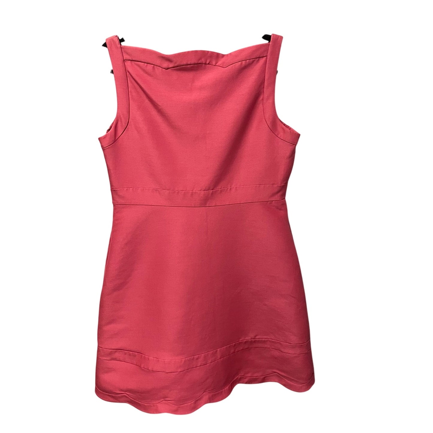 Valentino Sleeveless Scallop Accent Side Zip Dress Solid Pink Womens US 10