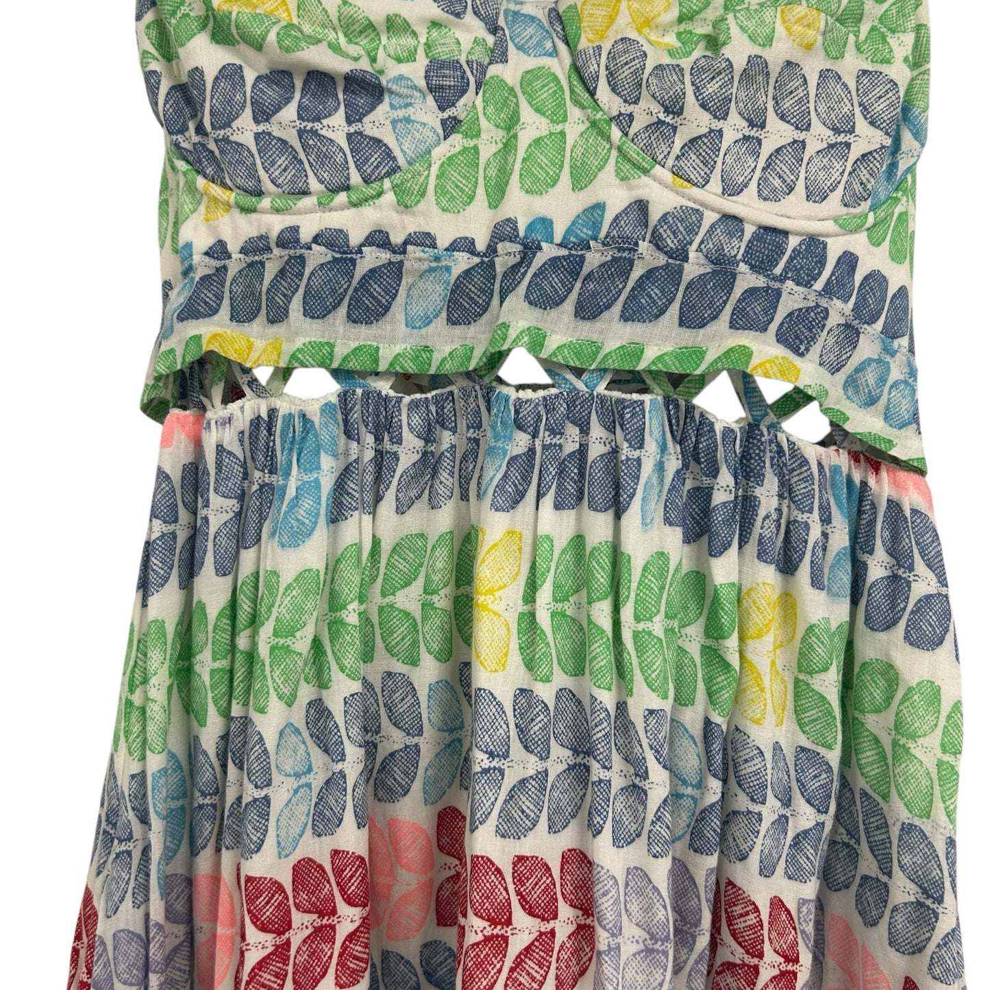 Mara Hoffman Swim Multicolor Leis Lattice Bustier Cotton Maxi Dress Womens 6