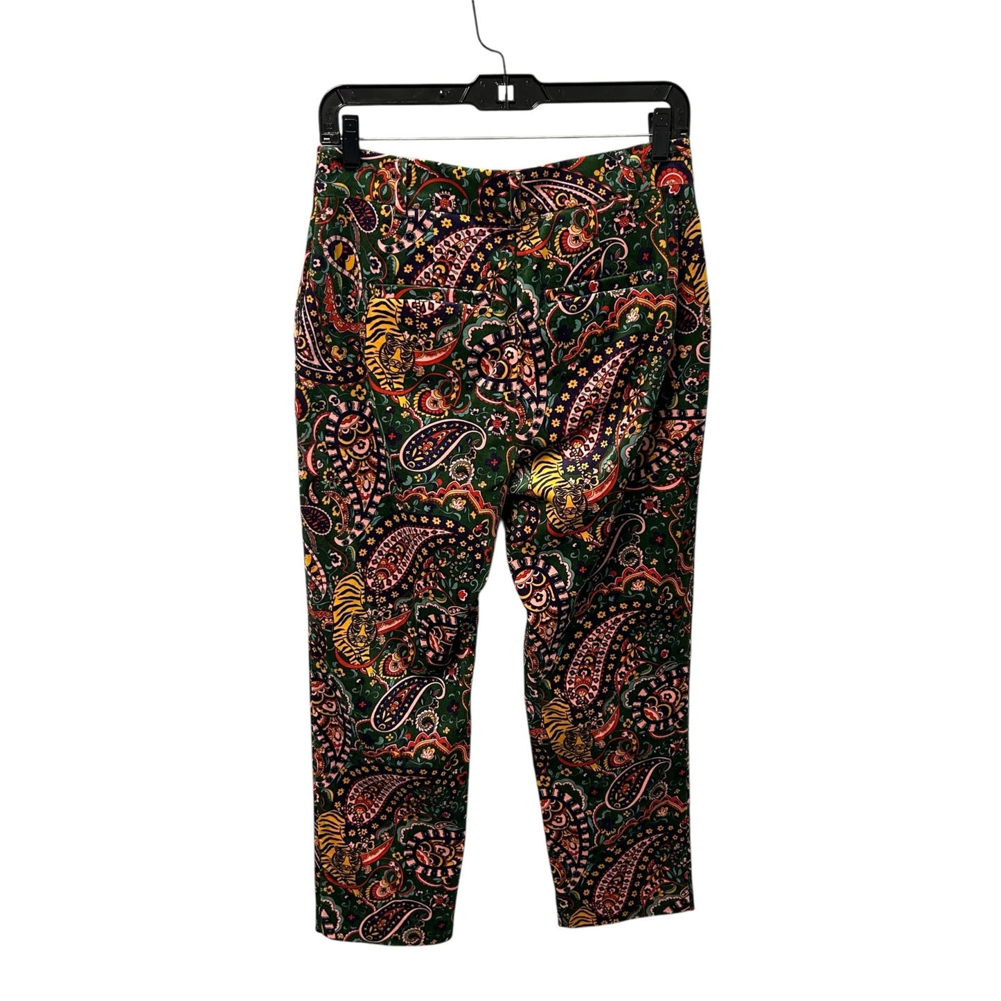 Boden Multicolor Eden Tiger Bloom Paisley Print Kew Velvet Pants Womens Petite 6