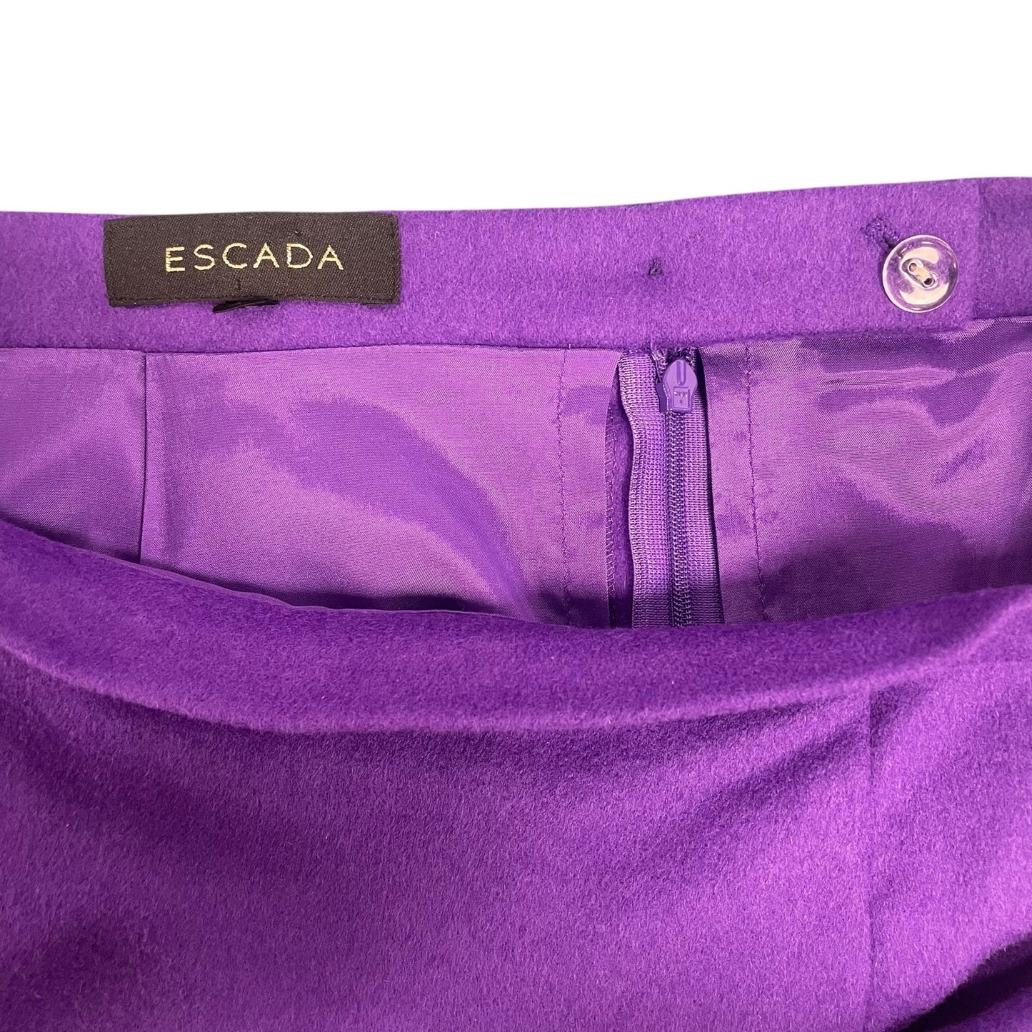 Escada Purple Wool Straight Fit Knee Length Pencil Skirt Womens Size 40 / US 10