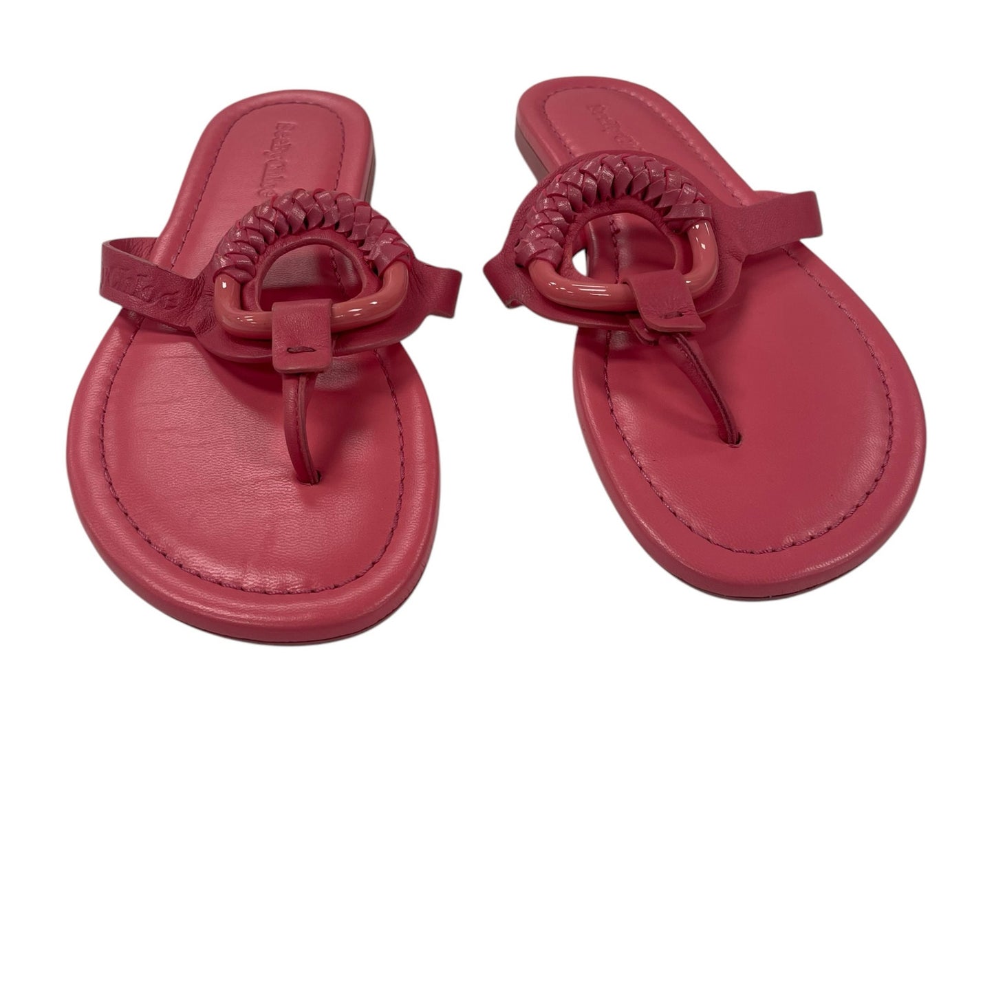See by Chloé Hana Thong Strap Sandals Coral Pink Leather Womens 39 / US 9