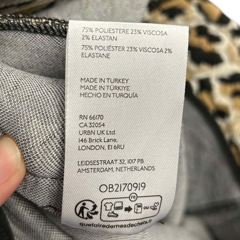 Maeve Leopard Print The Ettie High-Rise Crop Wide-Leg Pants Womens Size 27