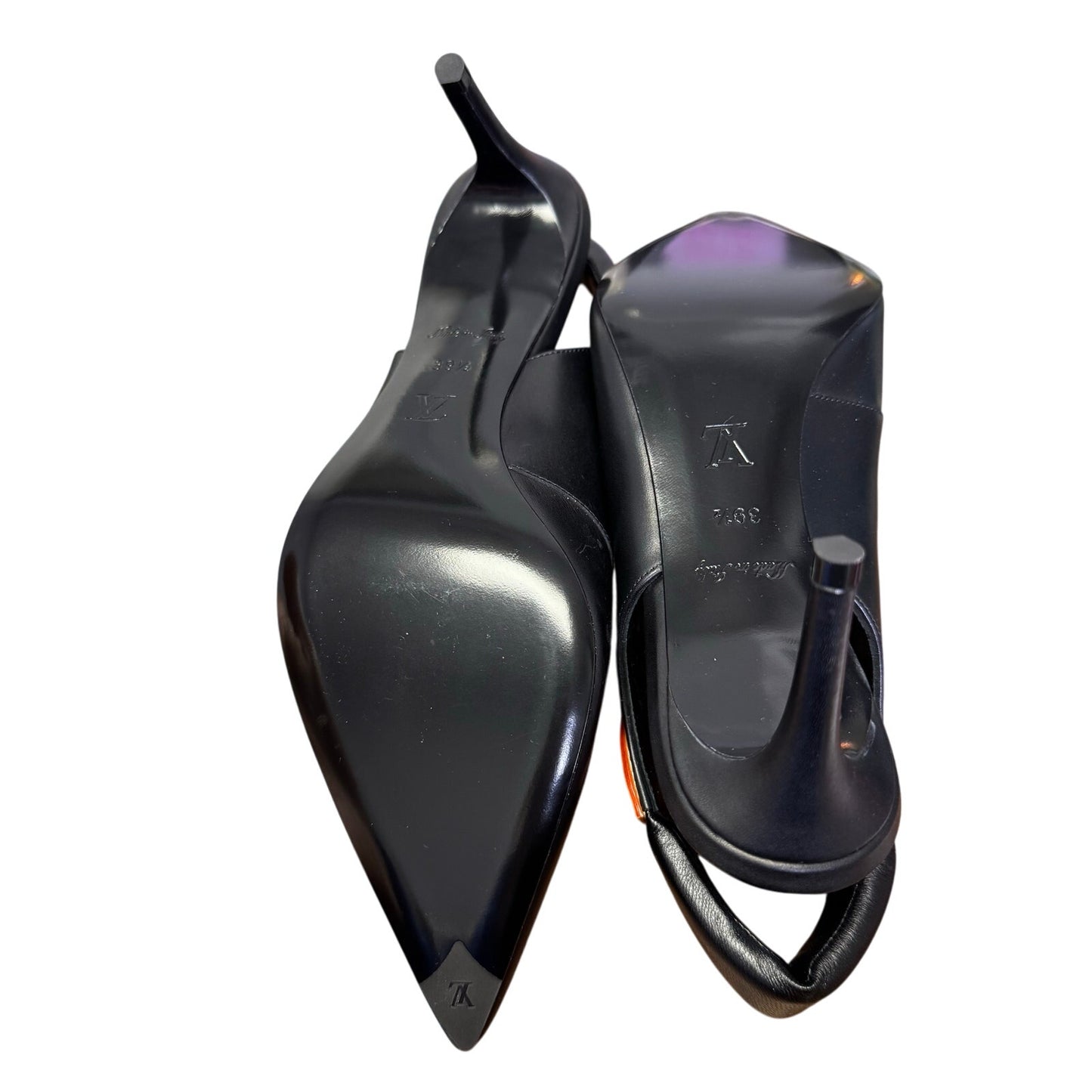 Louis Vuitton Black Calfskin Allure Slingback Pointed Toe Pumps Womens 9.5
