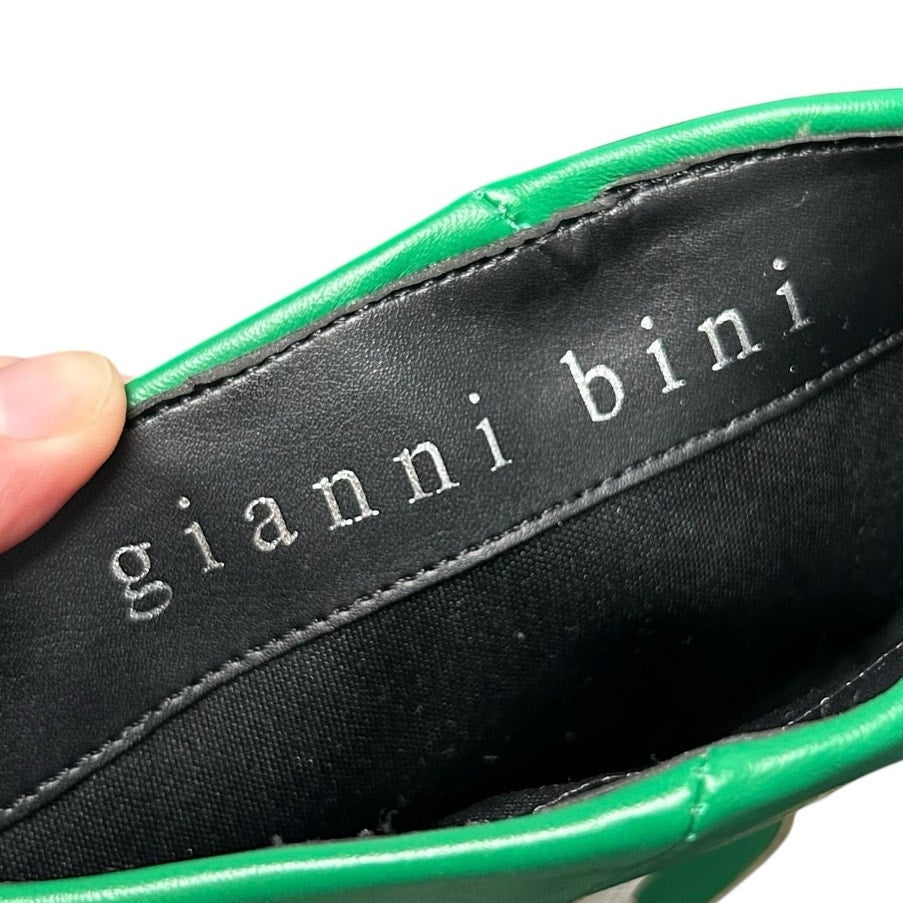 Gianni Bini Black White Green Conley Flame Leather Western Boots Womens 5.5