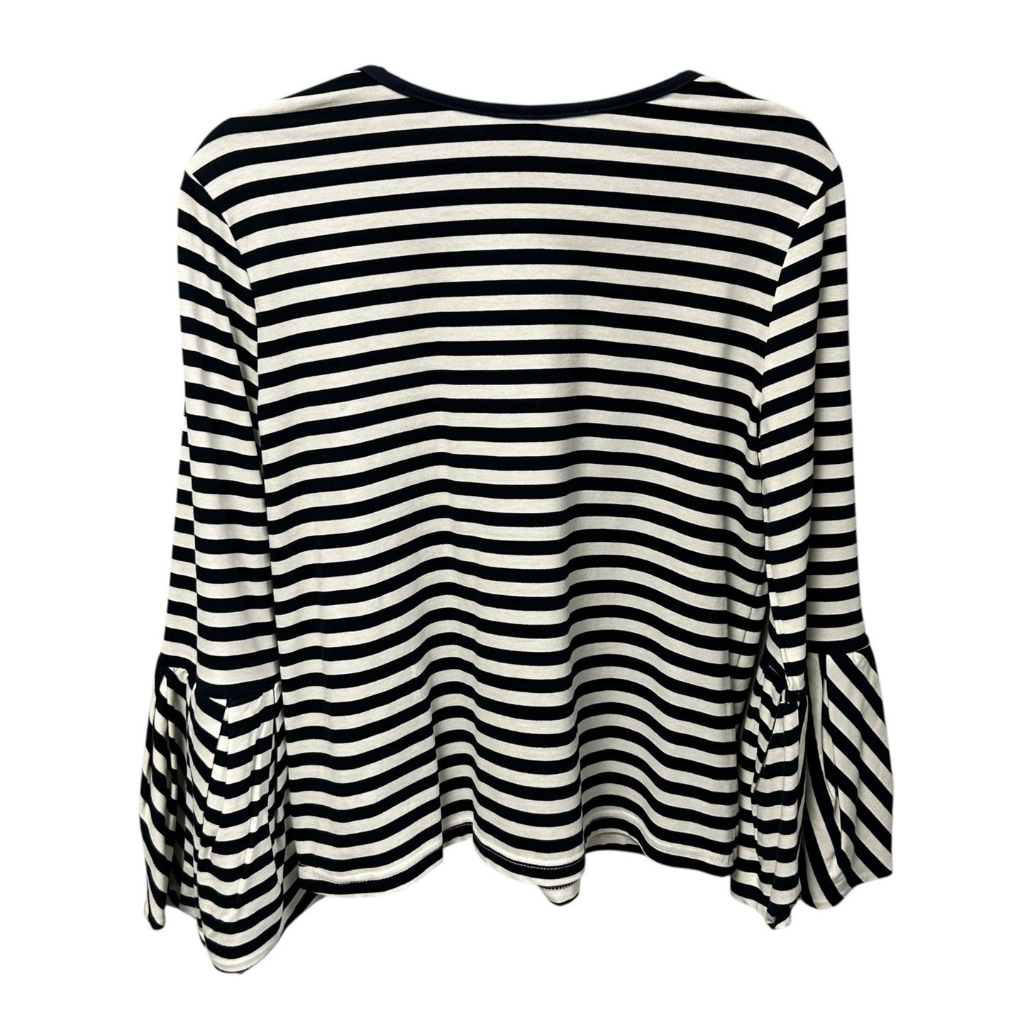 NWT English Factory Navy White Stripe Bell Sleeve Knit Top Womens Size Medium