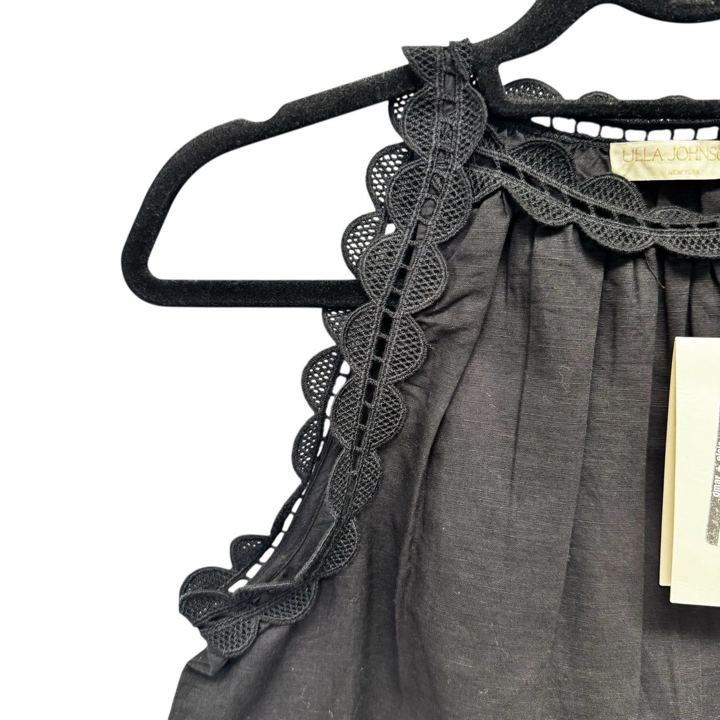 NWT Ulla Johnson Black Noir Embroidered Lace Sleeveless June Tank Top Womens 0