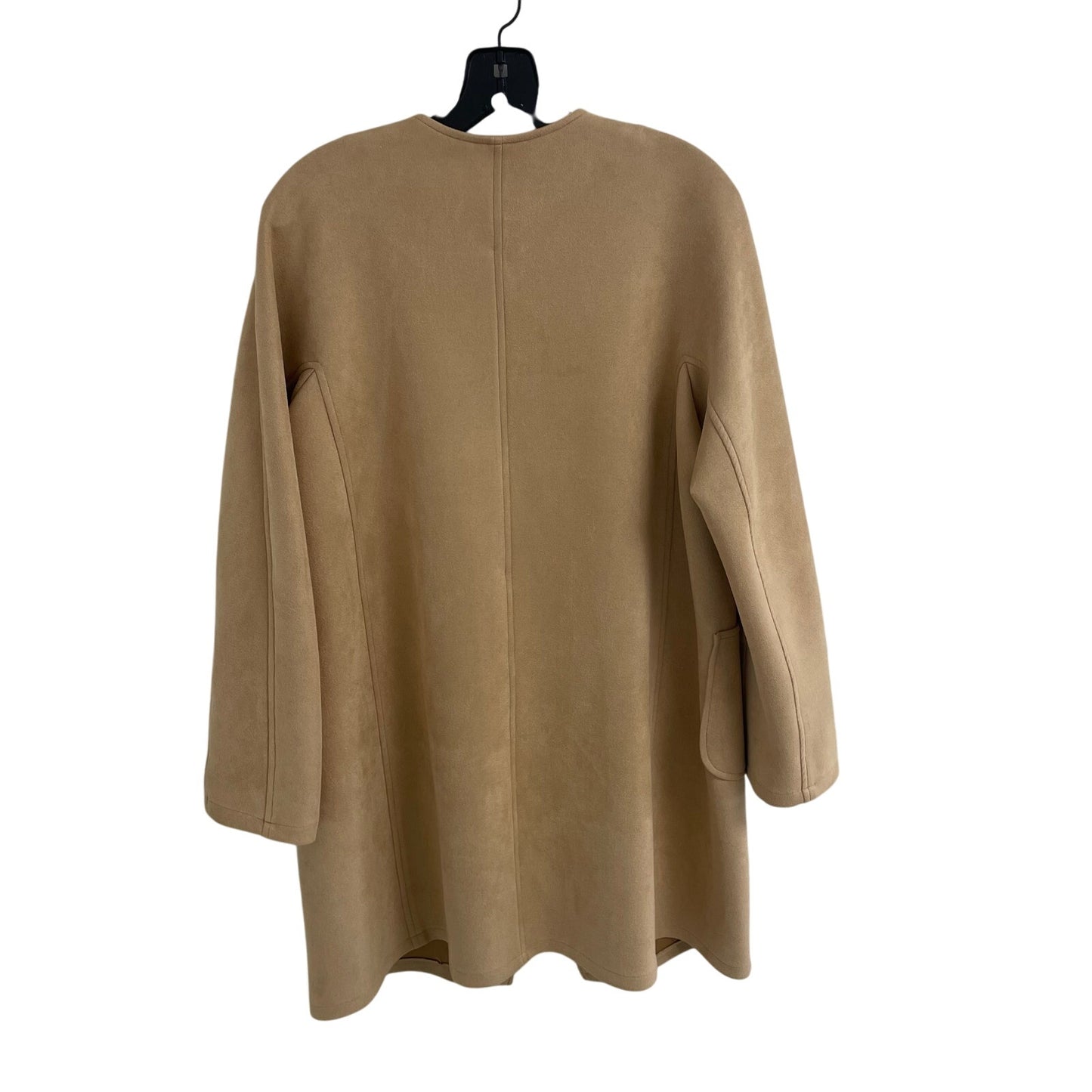 Jude Connally Faux Suede Snap Button Front Jacket Tan Womens Size Large