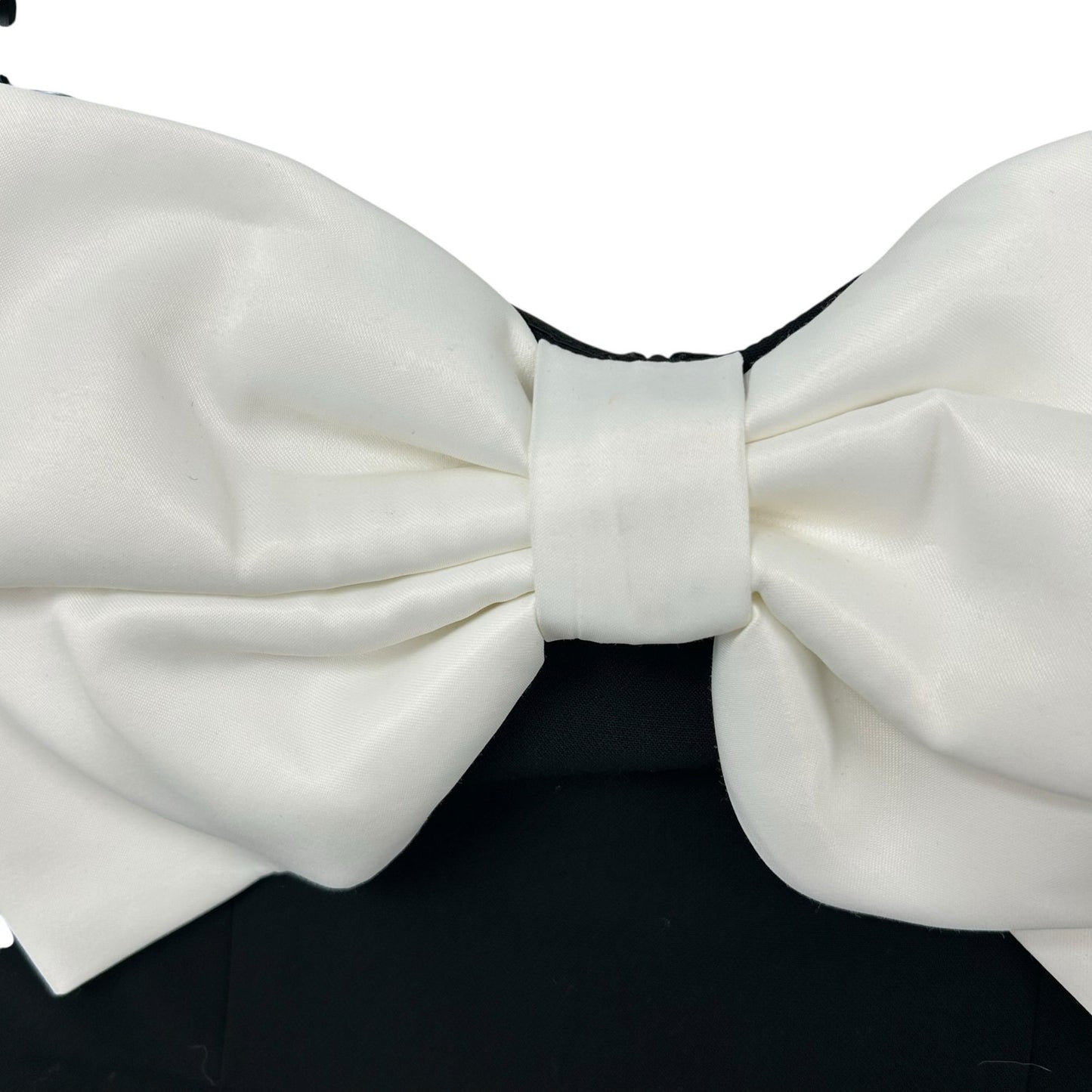 French Connection Black White Bow Front Strapless Mini Dress Womens US 4
