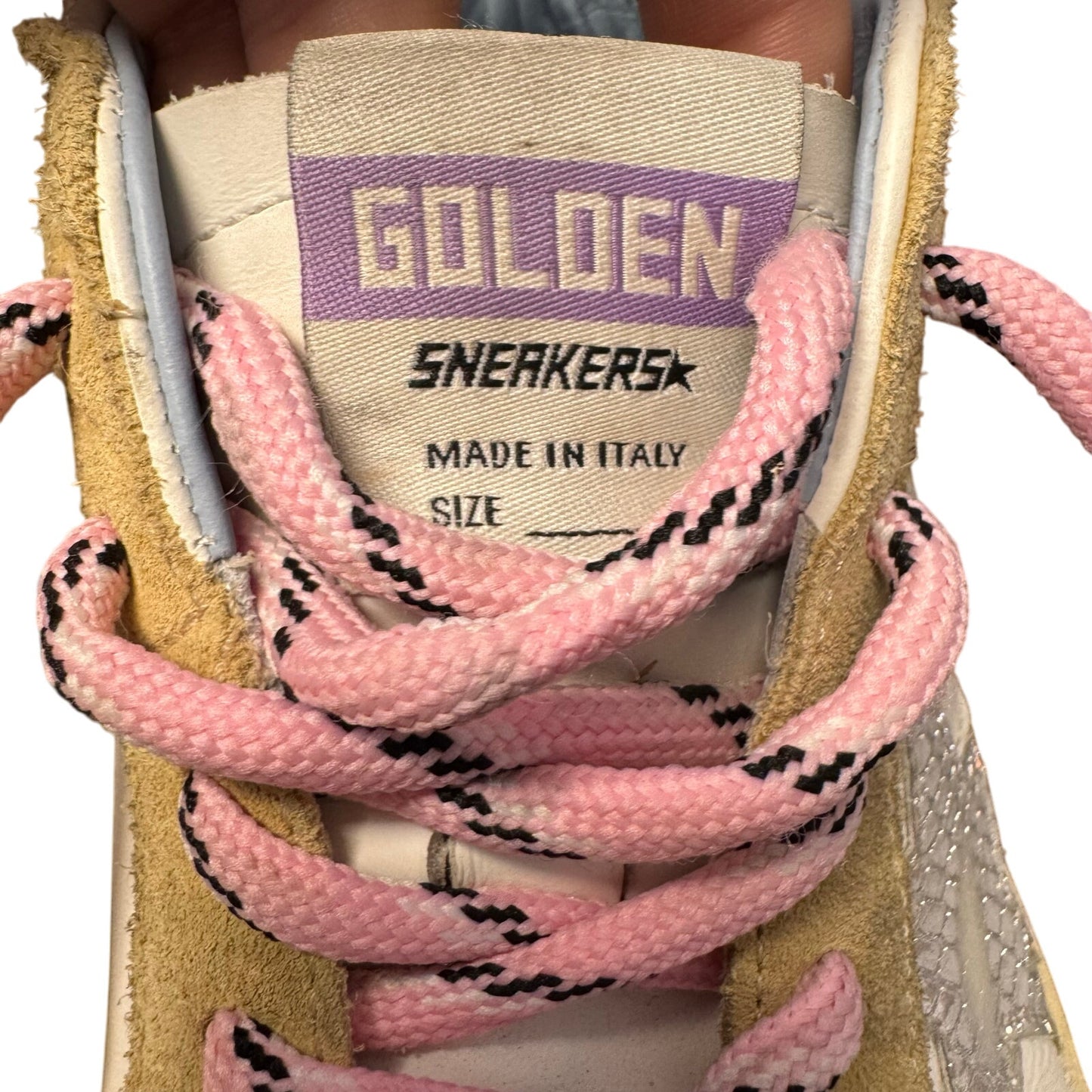 Golden Goose Silver Metallic Glitter Color Block Pattern High Top Sneakers 9