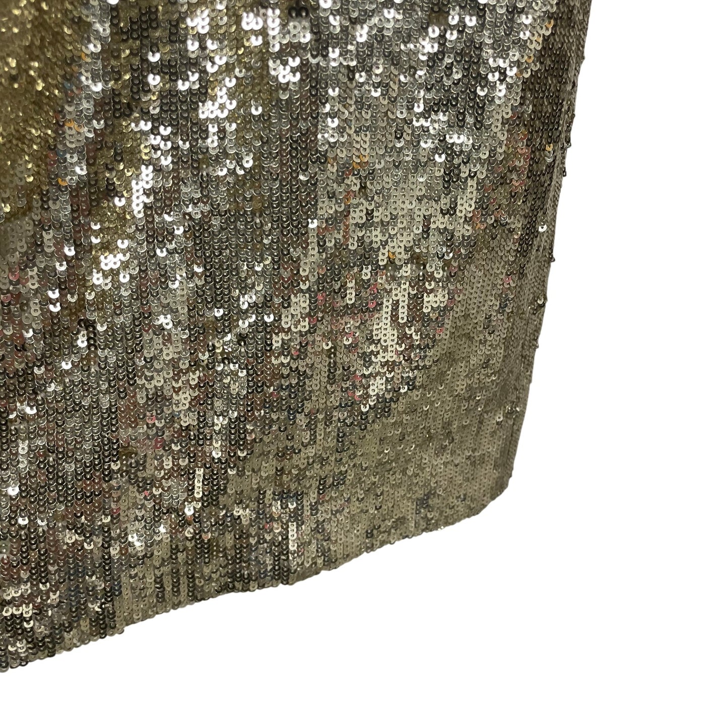 Tory Burch Metallic Gold Sequin Sleeveless Silk Sheath Dress Womens Size 8