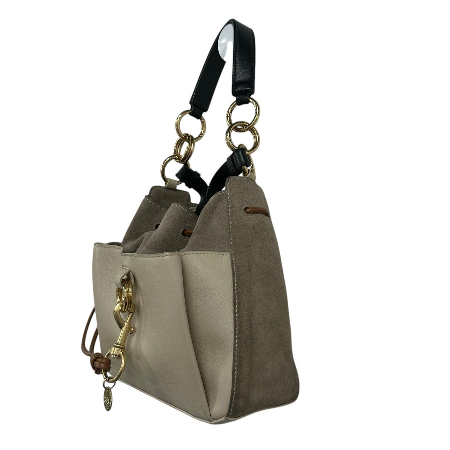 See By Chloe Tony Leather & Suede Drawstring Color Block Shoulder Bag