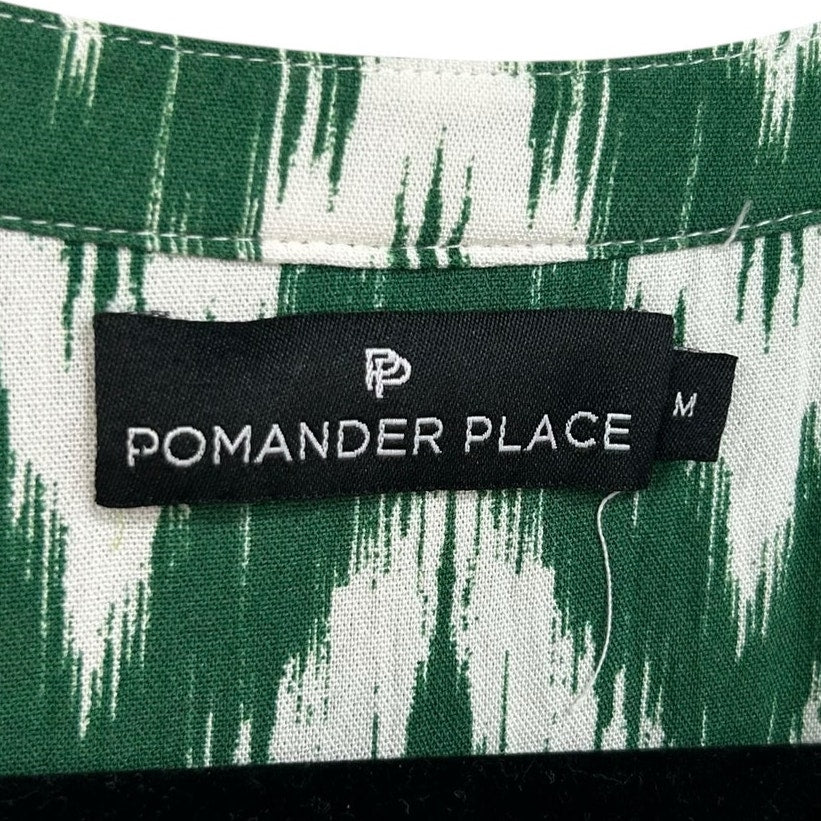 Pomander Place Green Ikat V Neck Long Sleeve Kenzo Mini Dress Womens Medium