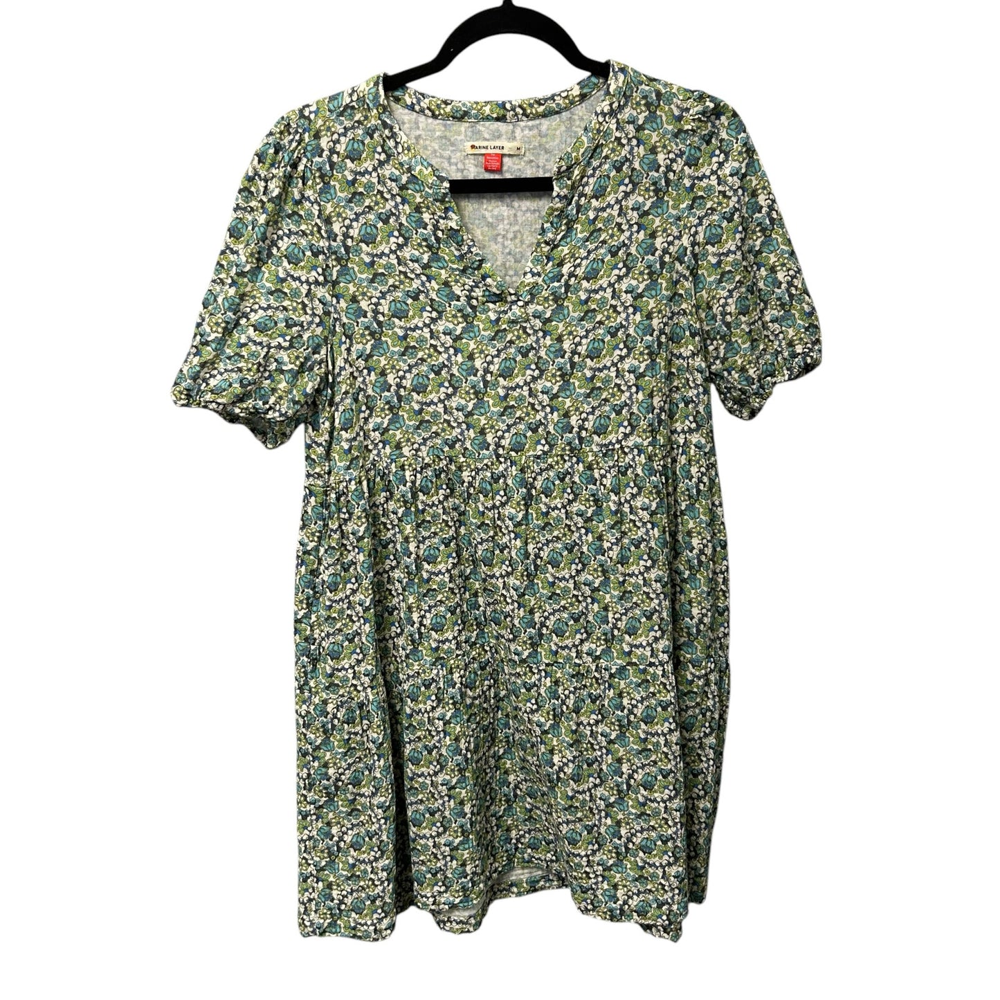 Marine Layer Jamie Short Sleeve Mini Dress in Boho Ditsy Print Womens Medium