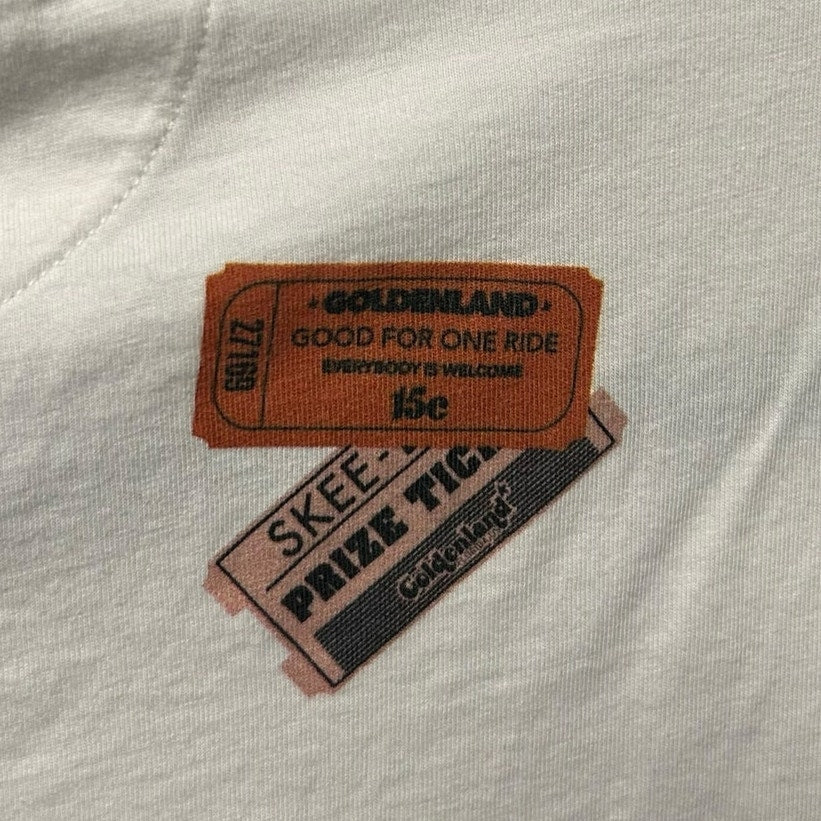 Golden Goose Goldenland Florida Ticket Graphic Short Sleeve Tee Womens Small