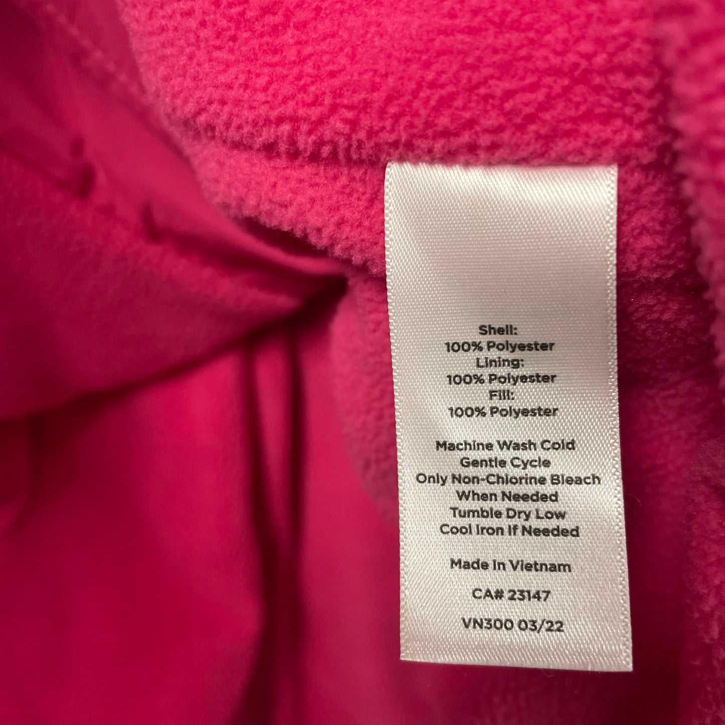 Talbots Pink Quilted Fleece Lined Zip Up Snap Button Puffer Vest Womens XL