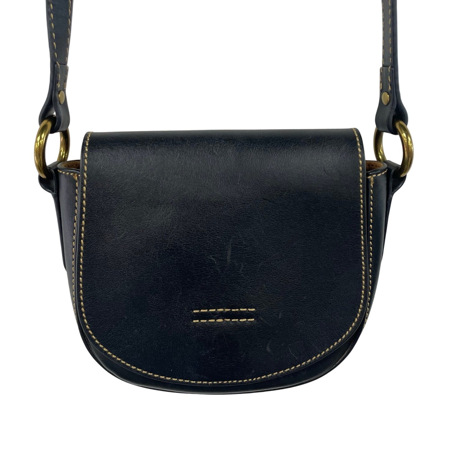 Frye Harness Black Leather Small Crossbody Saddle Bag