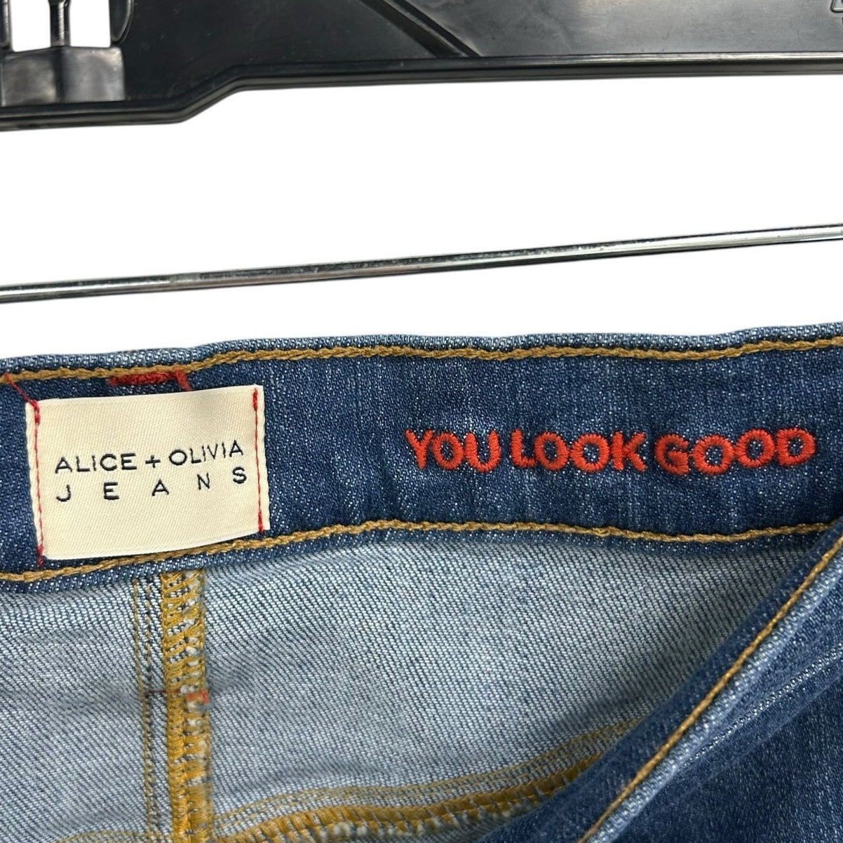 Alice + Olivia Jeans Heart and Soul Good High Rise Ankle Tie Jeans Womens 28