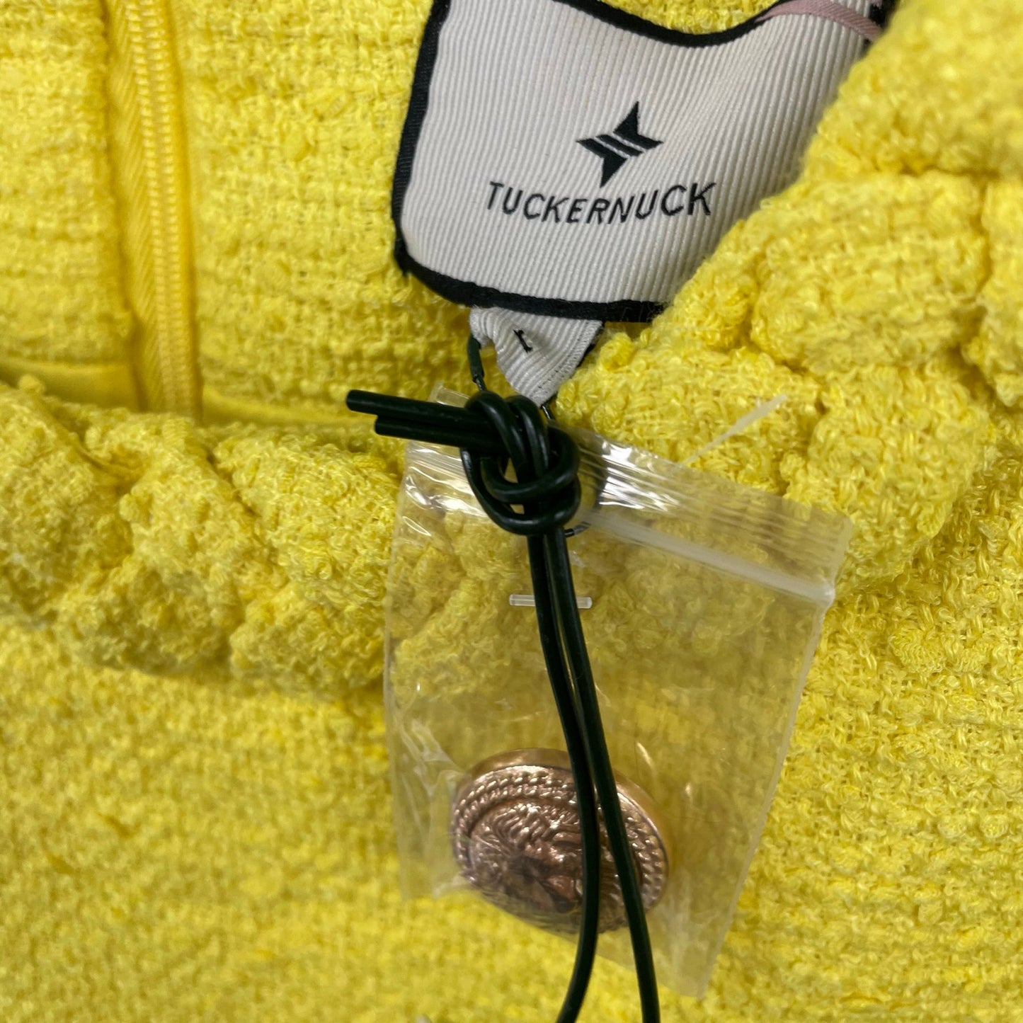 NWT Tuckernuck Crocus Petal Tweed Jackie Dress in Limocello Yellow Womens Large