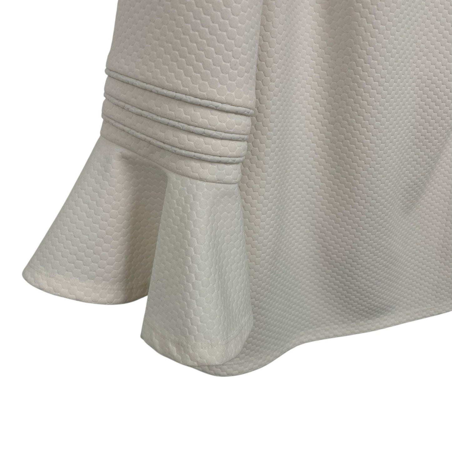 Sail to Sable Ivory Quilted Bell Sleeve Top Brown Faux Leather Trim Size Small