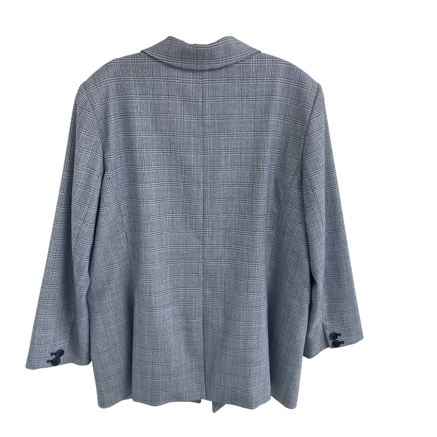 Talbots Spring Glen Plaid Blazer Jacket Blue White Womens Plus Size 16
