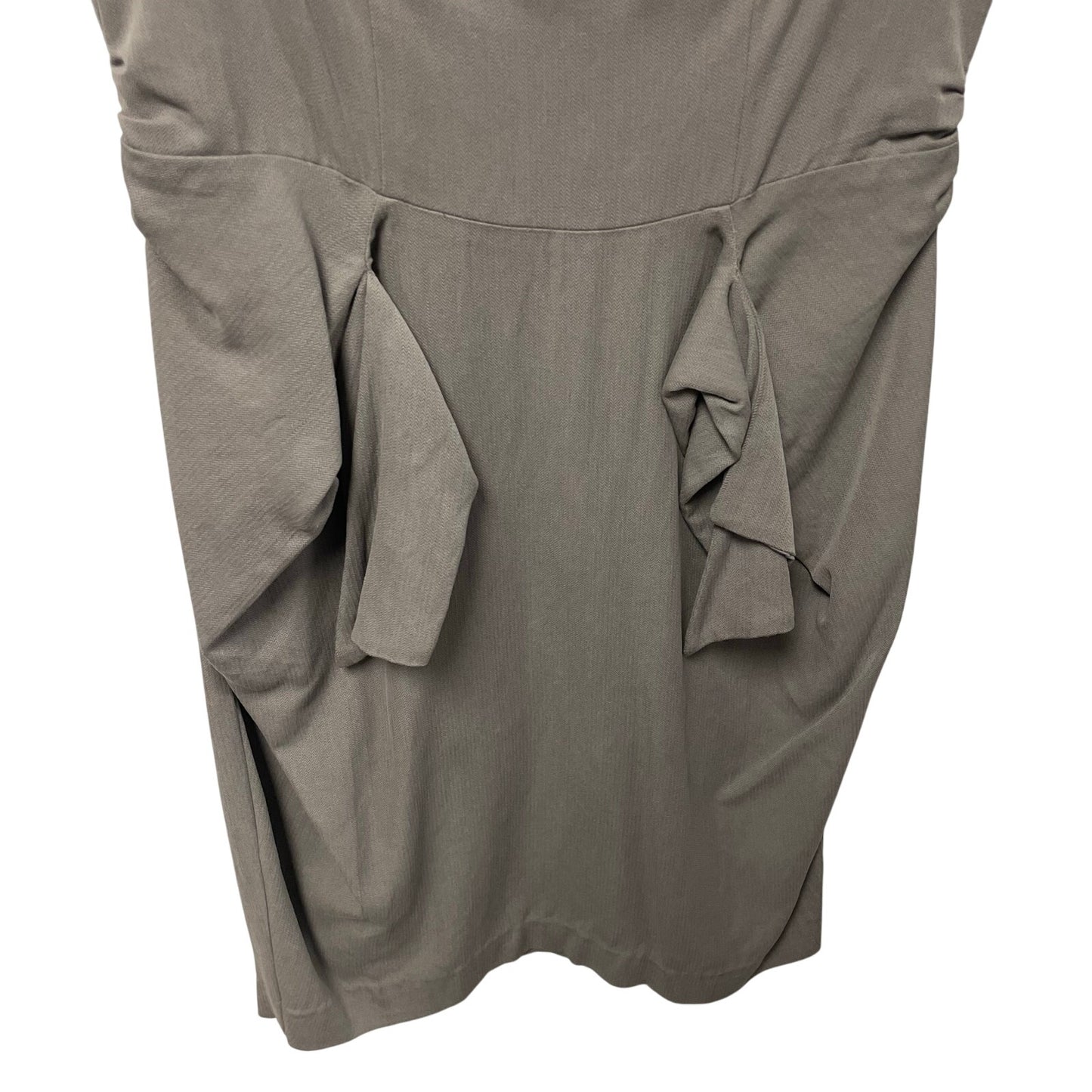 Anthropologie HD in Paris Sleeveless Silk Ruffle Front Dress Gray Womens 0