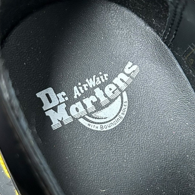 Dr. Martens Black Patent Leather Quad Platform Lace Up Shoes Womens US 5
