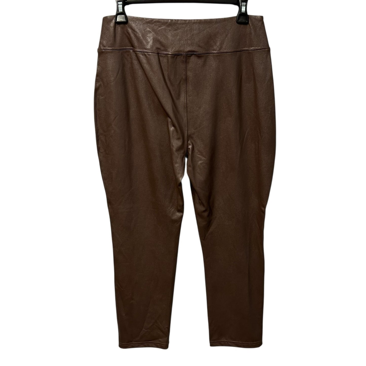 Tuckernuck Solid Brown Faux Leather Pull On Leggings Womens Size Large