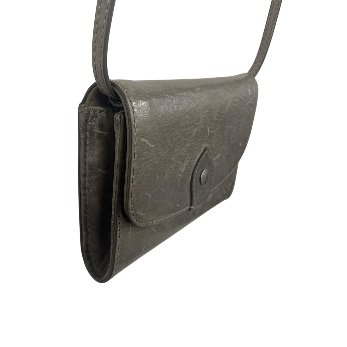 Frye Gray Leather Melissa Crossbody Wallet Handbag